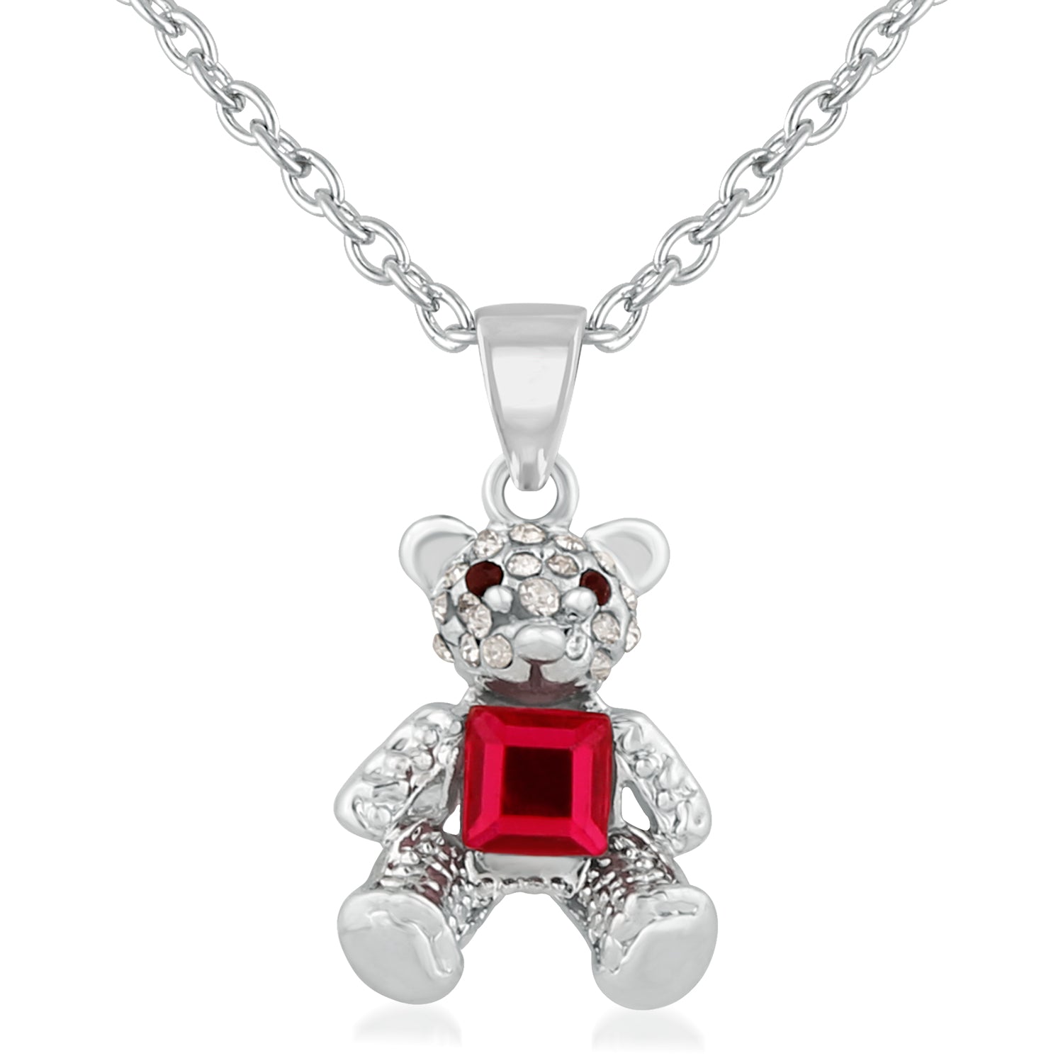 Sparkling Crystals Teddy Bear Pendant