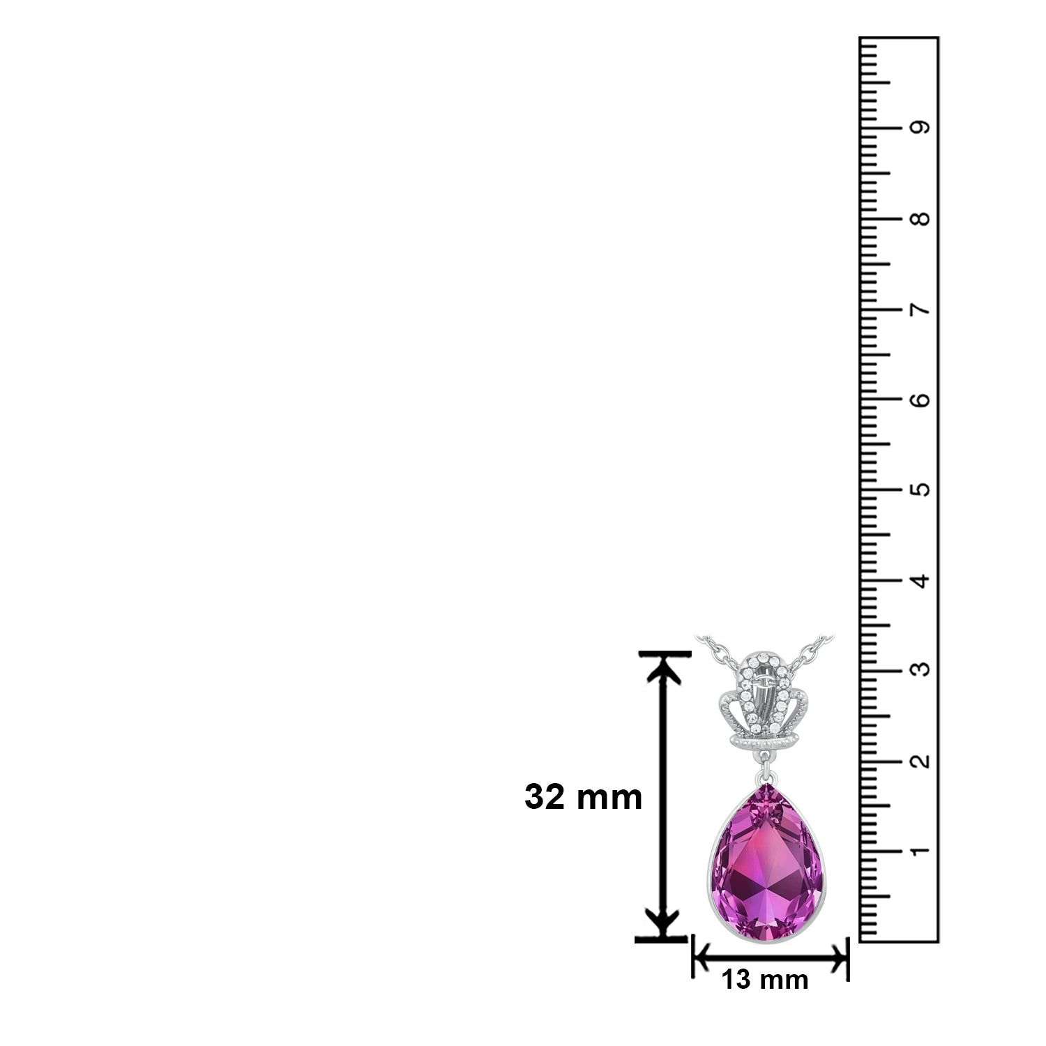 Designer Solitaire Fushia Crystal Pendant