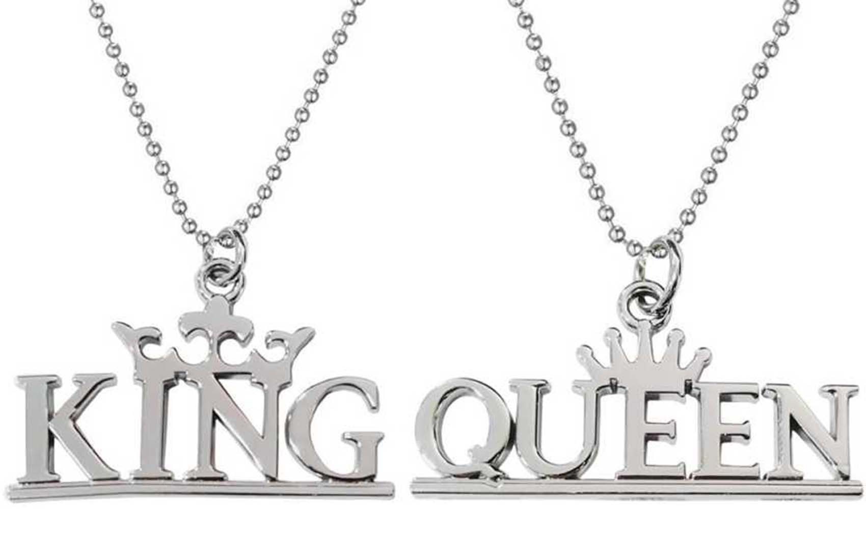 King Queen Couple Pendant with Chain