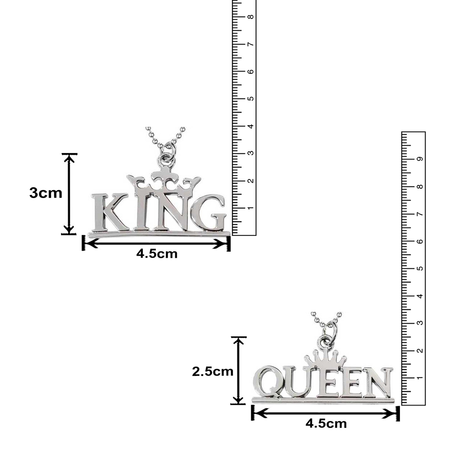King Queen Couple Pendant with Chain