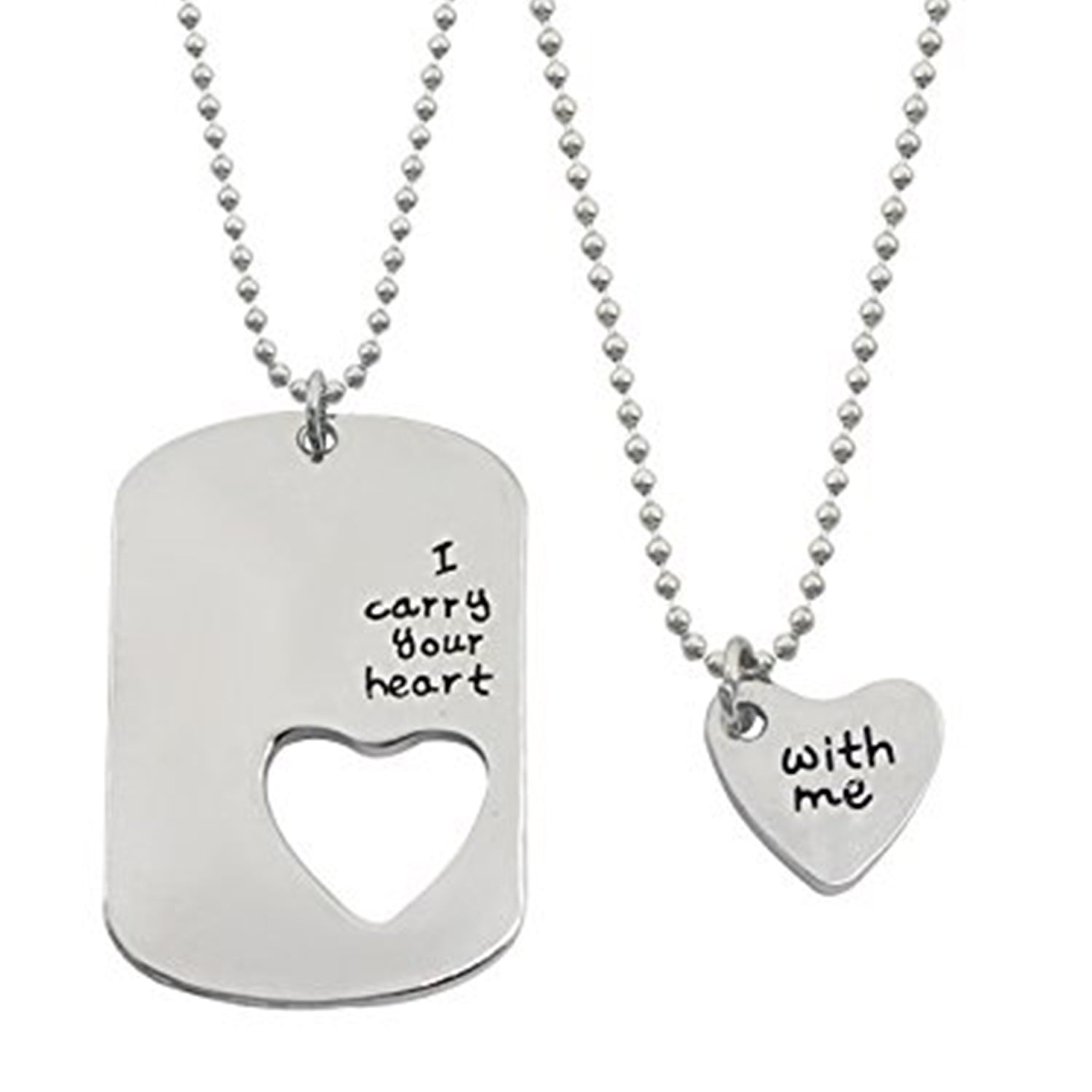 Long Distance Relationship I Carry Your Heart with Me Couple Pendant