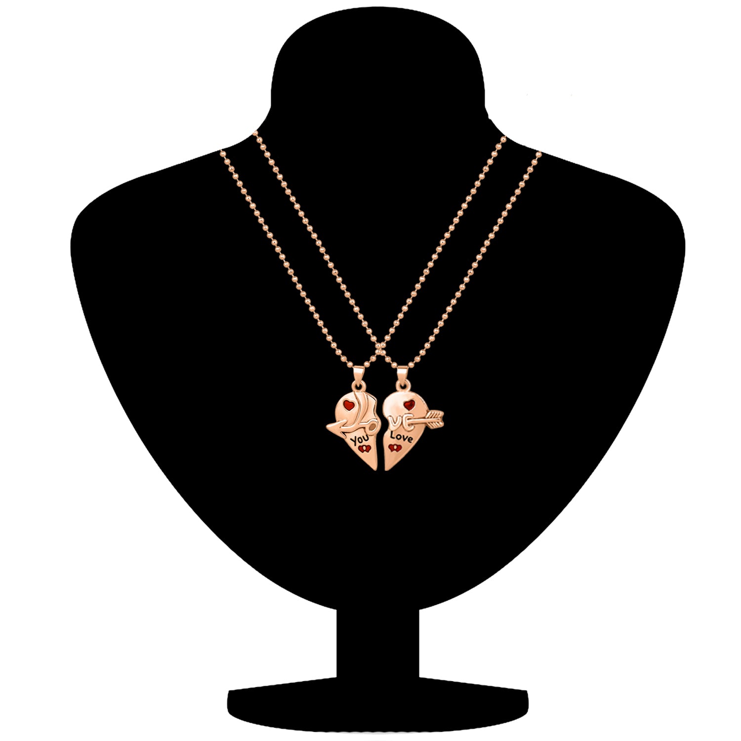 Love & You Broken Heart Couple Pendant