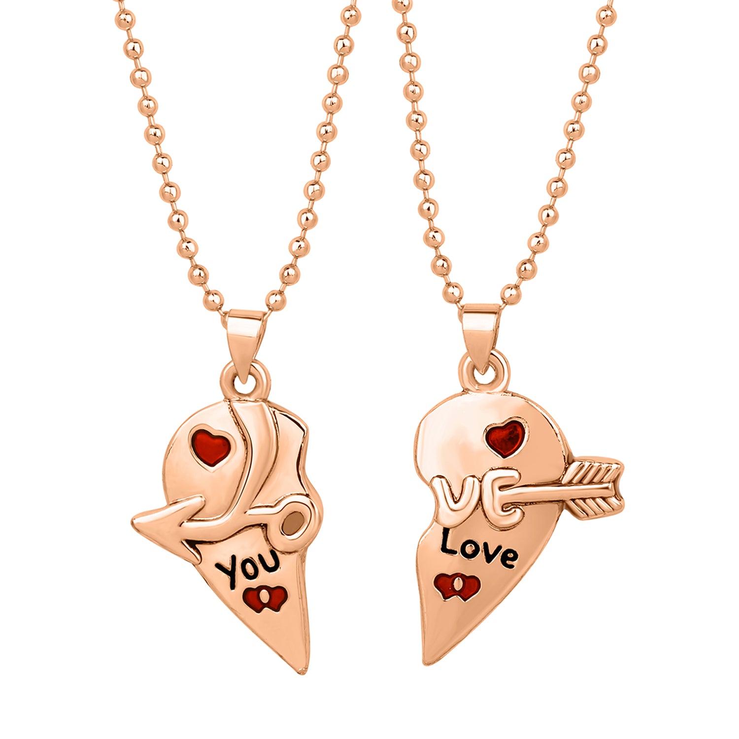 Love & You Broken Heart Couple Pendant