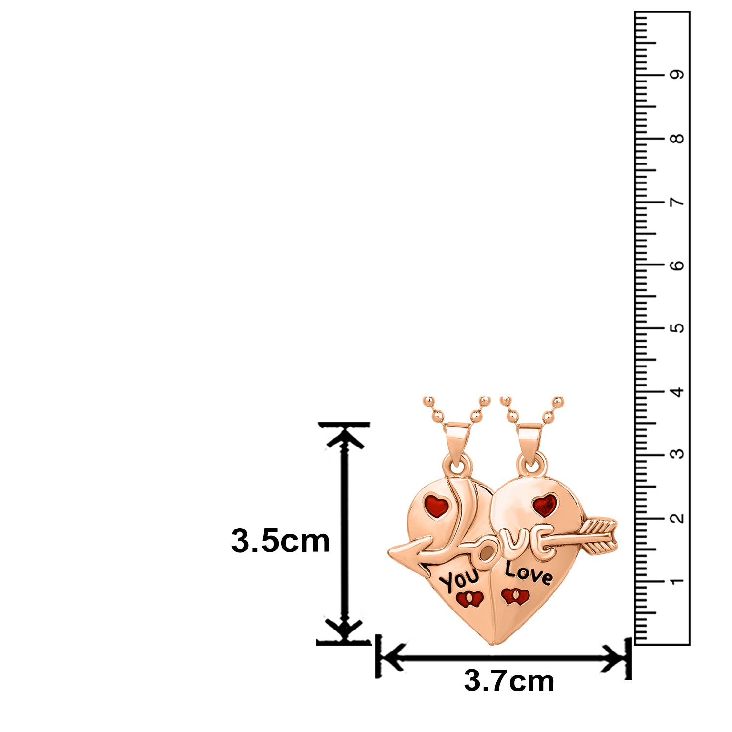 Love & You Broken Heart Couple Pendant
