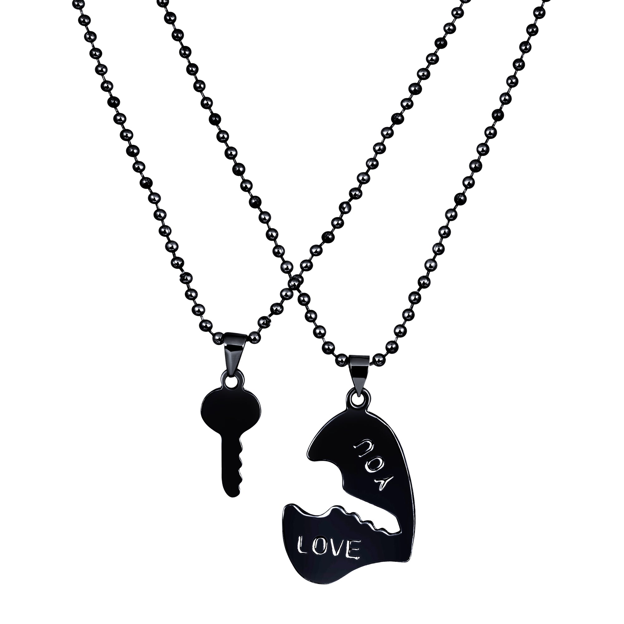 Eternal Love Heart and Key Couple Pendant