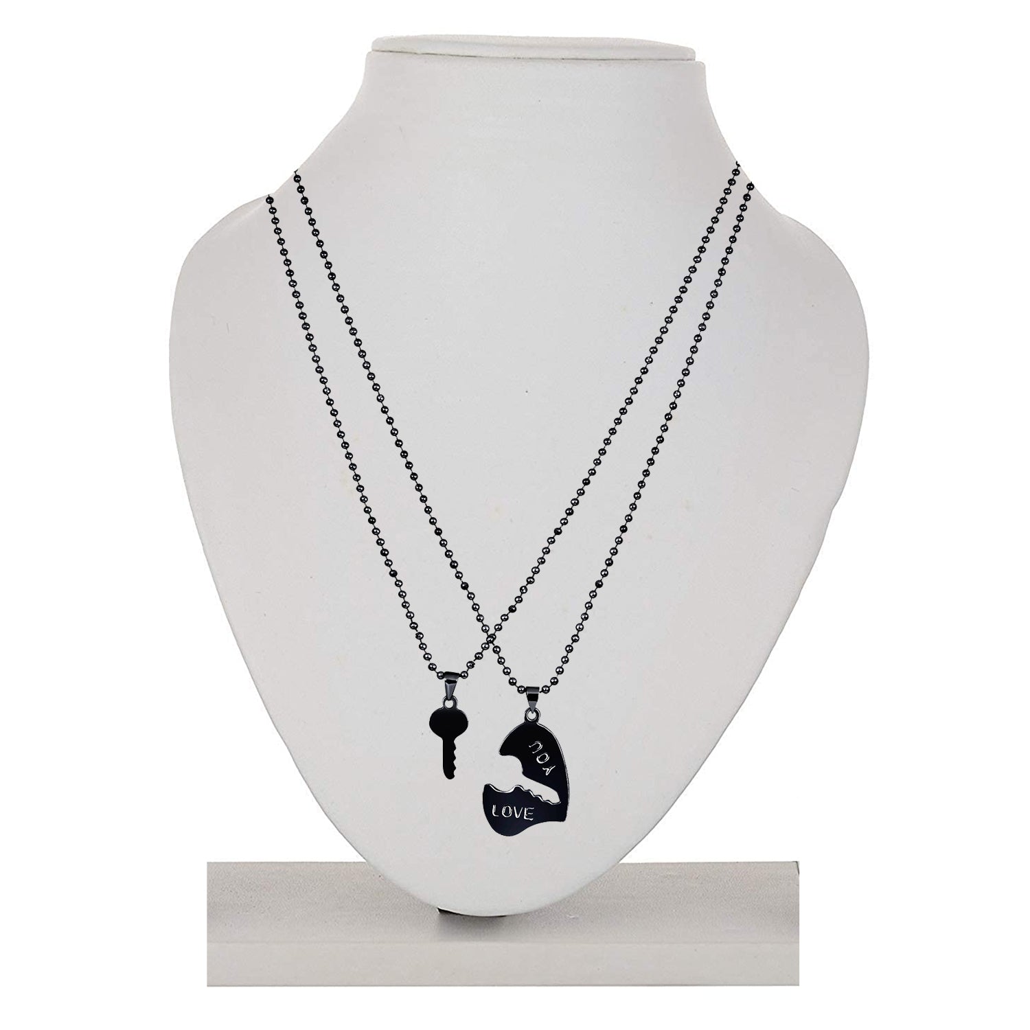 Eternal Love Heart and Key Couple Pendant