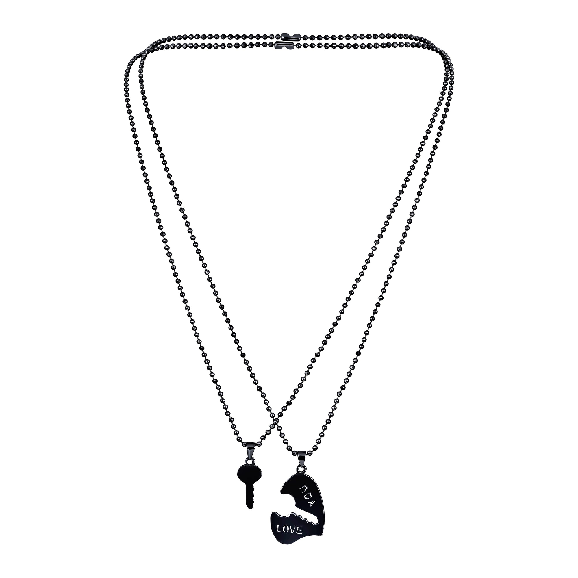 Eternal Love Heart and Key Couple Pendant