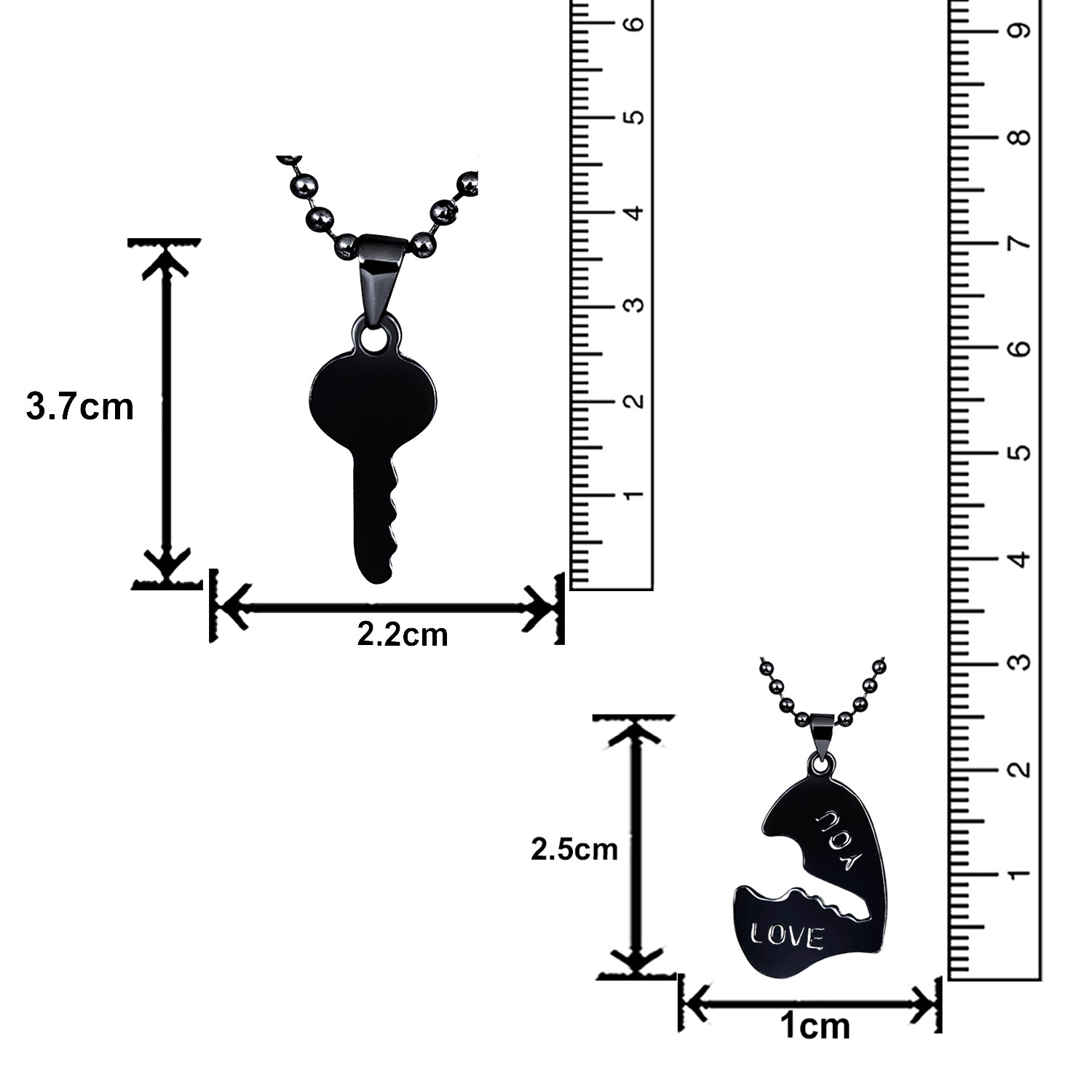 Eternal Love Heart and Key Couple Pendant