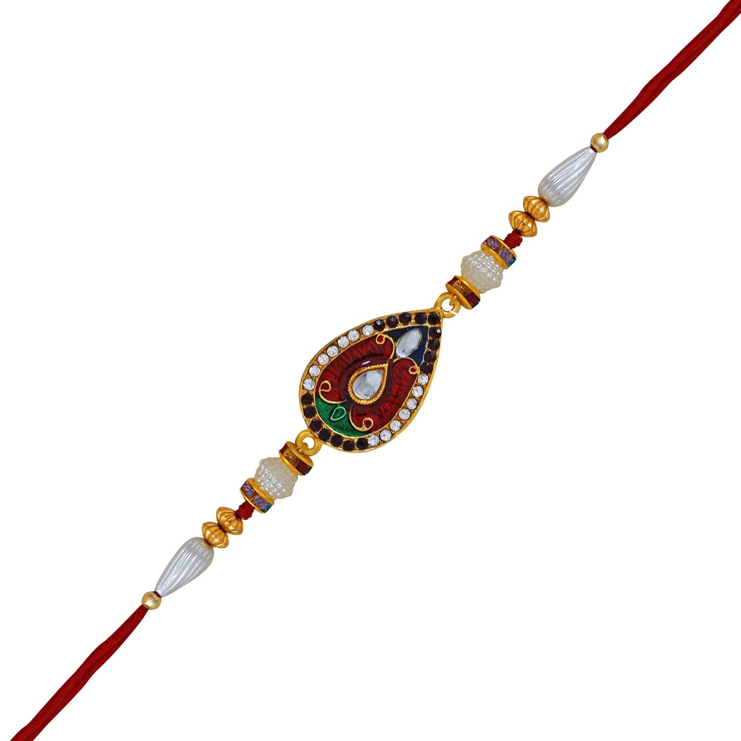Soltaire Gleaming Crystal Meenakari Rakhi