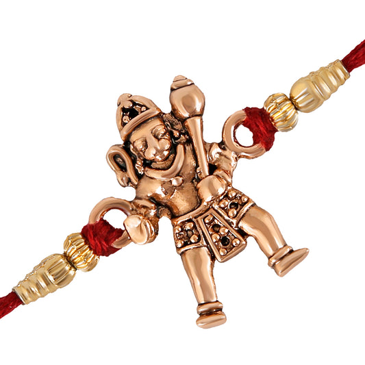 Rosegold Plated Hanuman Rakhi for Mens and Kids