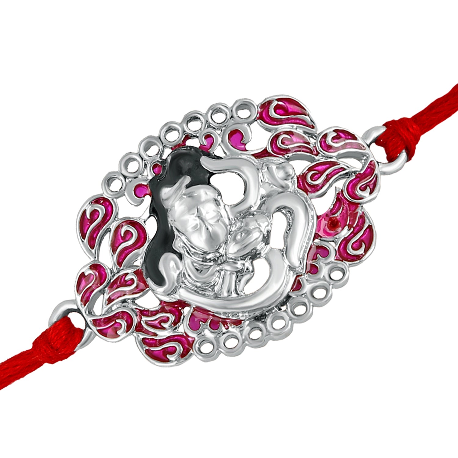 Auspicious Lord Shiva Om meena work Rakhi Bracelet