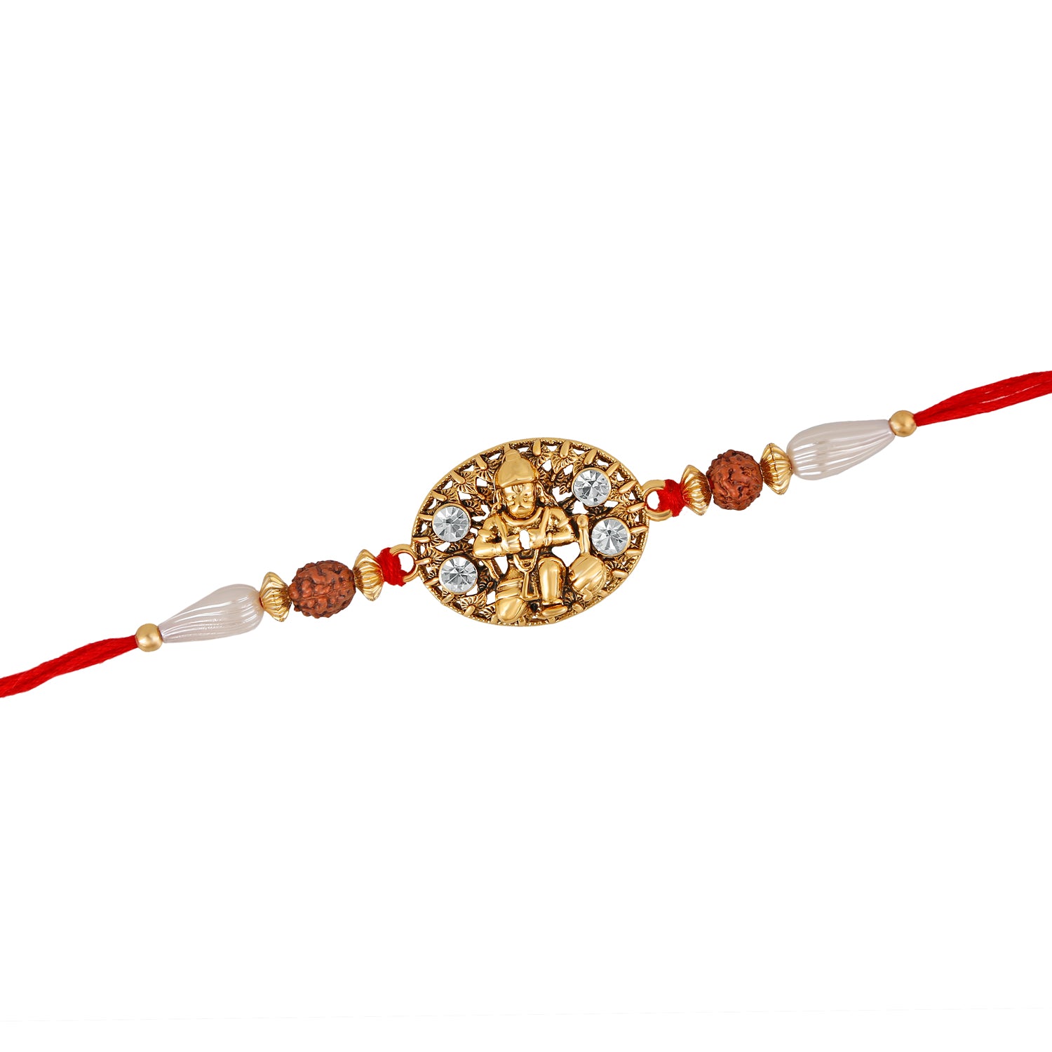 Divine Lord Hanuman Rudraksh Crystal Rakhi Bracelet