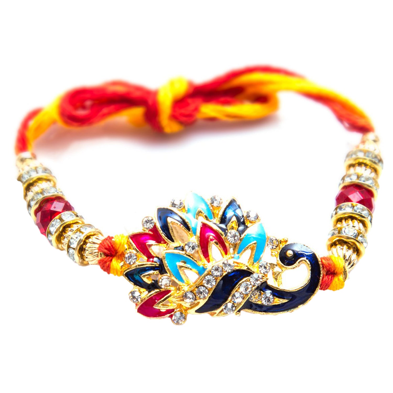 Meenakari Work Elegant Peacock Rakhi