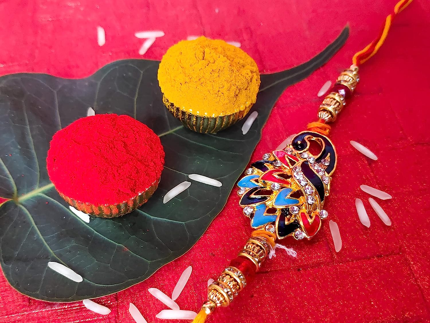 Meenakari Work Elegant Peacock Rakhi