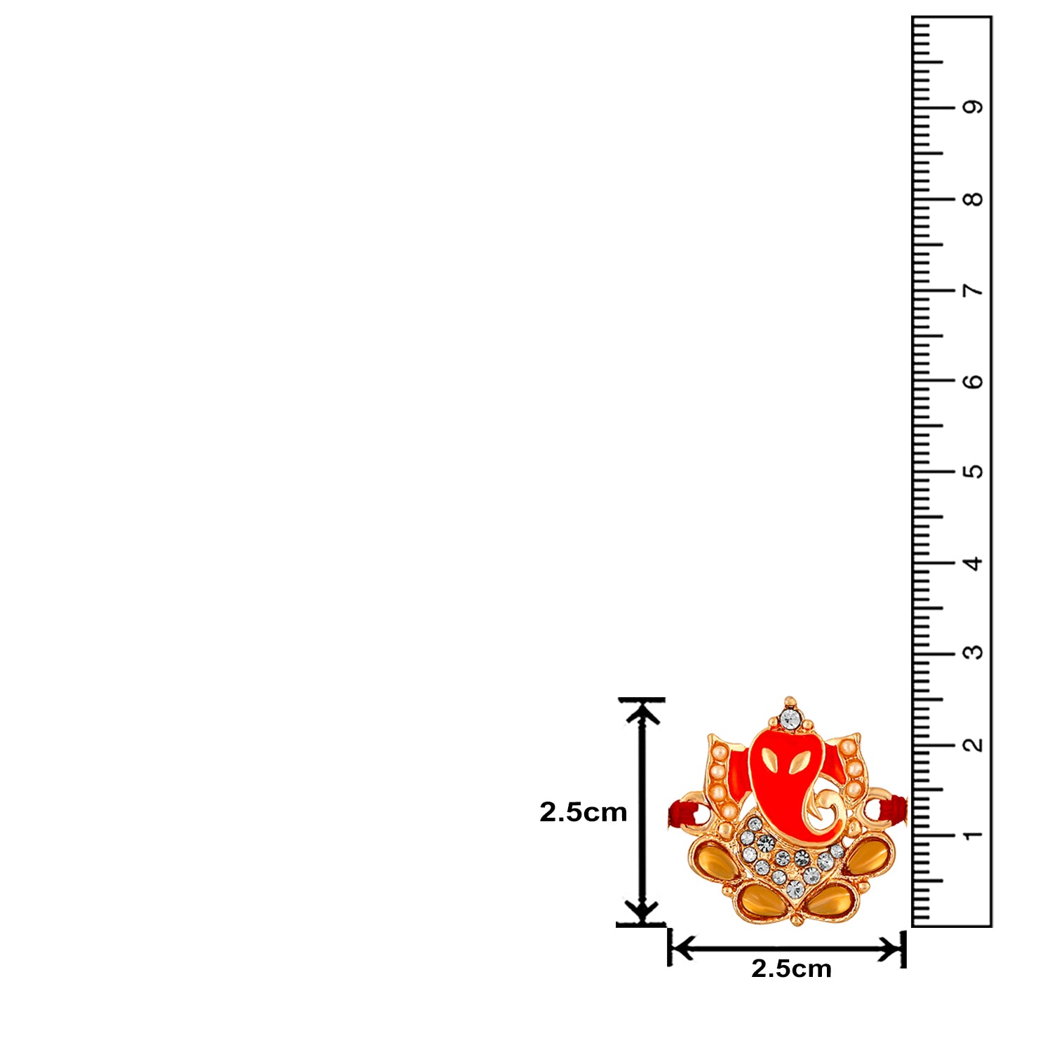 Spiritual Lord Ganesha Rakhi with Crystal and Artificial Pearl