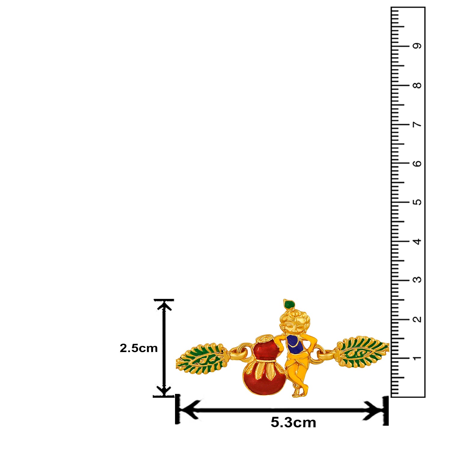 Meenakari Work Lord Krishna with Matki Rakhi Bracelet