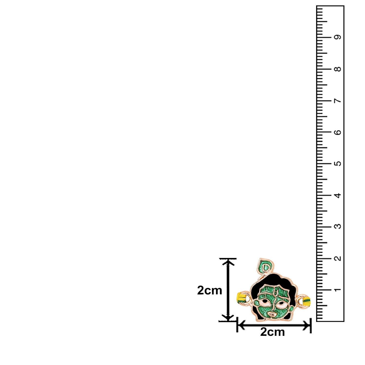 Green Meena Work Bal Krishna Rakhi