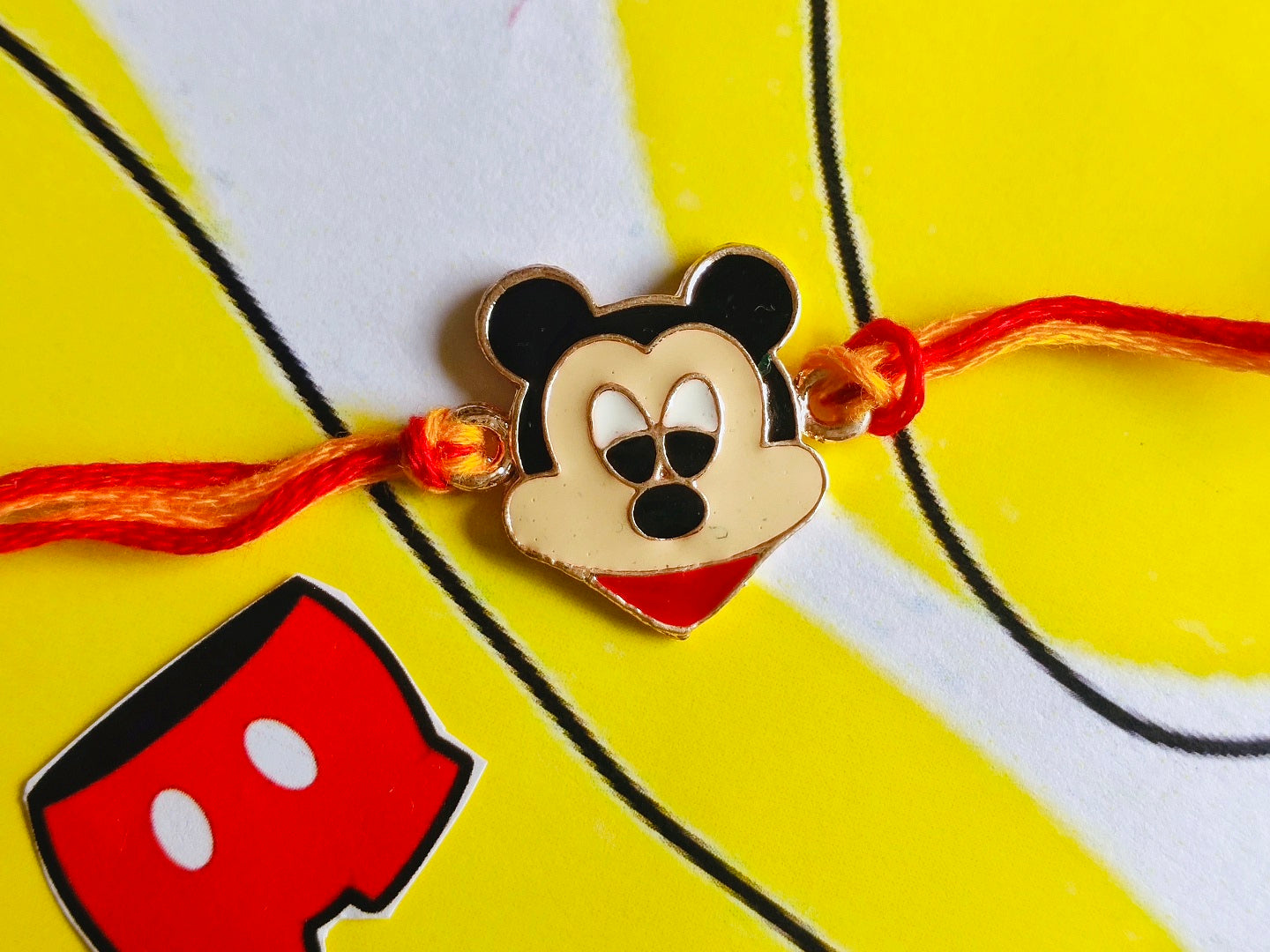 Cartoon Meenakari Work Enamel Rakhi for Kids