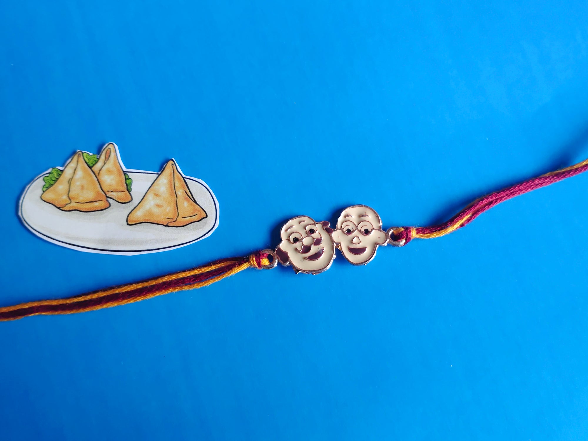 Cartoon Meenakari Work Enamel Rakhi for Kids