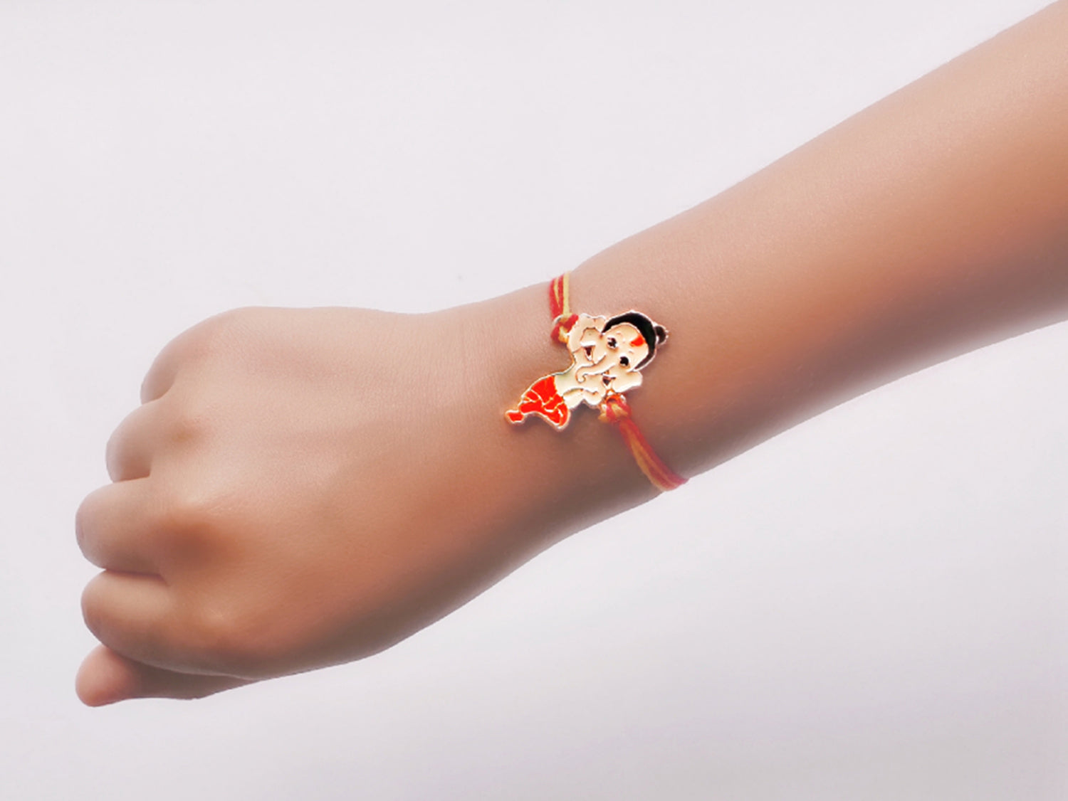 Meena Work Bal Ganesha Kids Rakhi