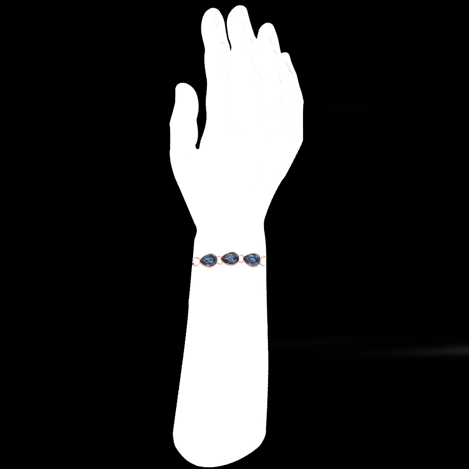 Water Drop Shape Monatana Blue Crystal Rakhi