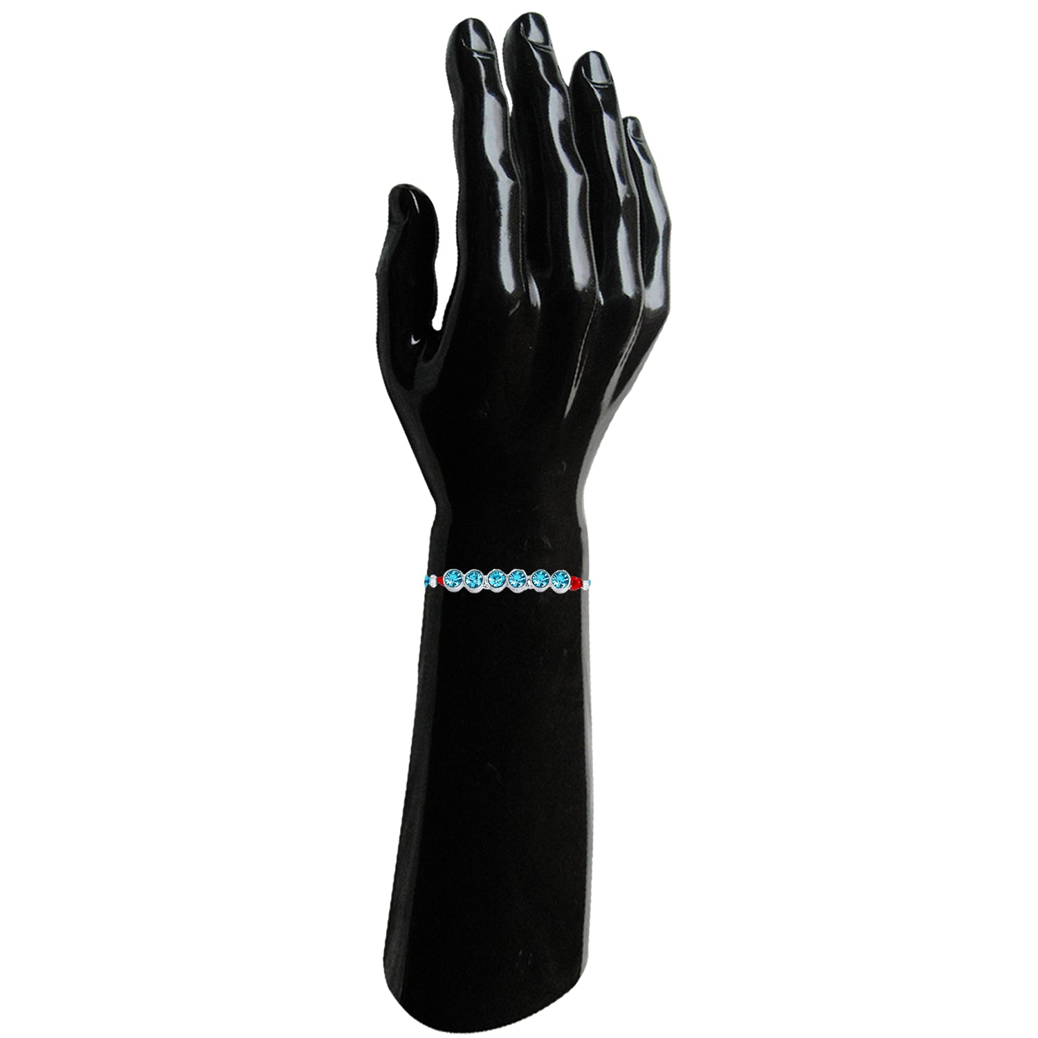 Light Blue Crystals Rakhi