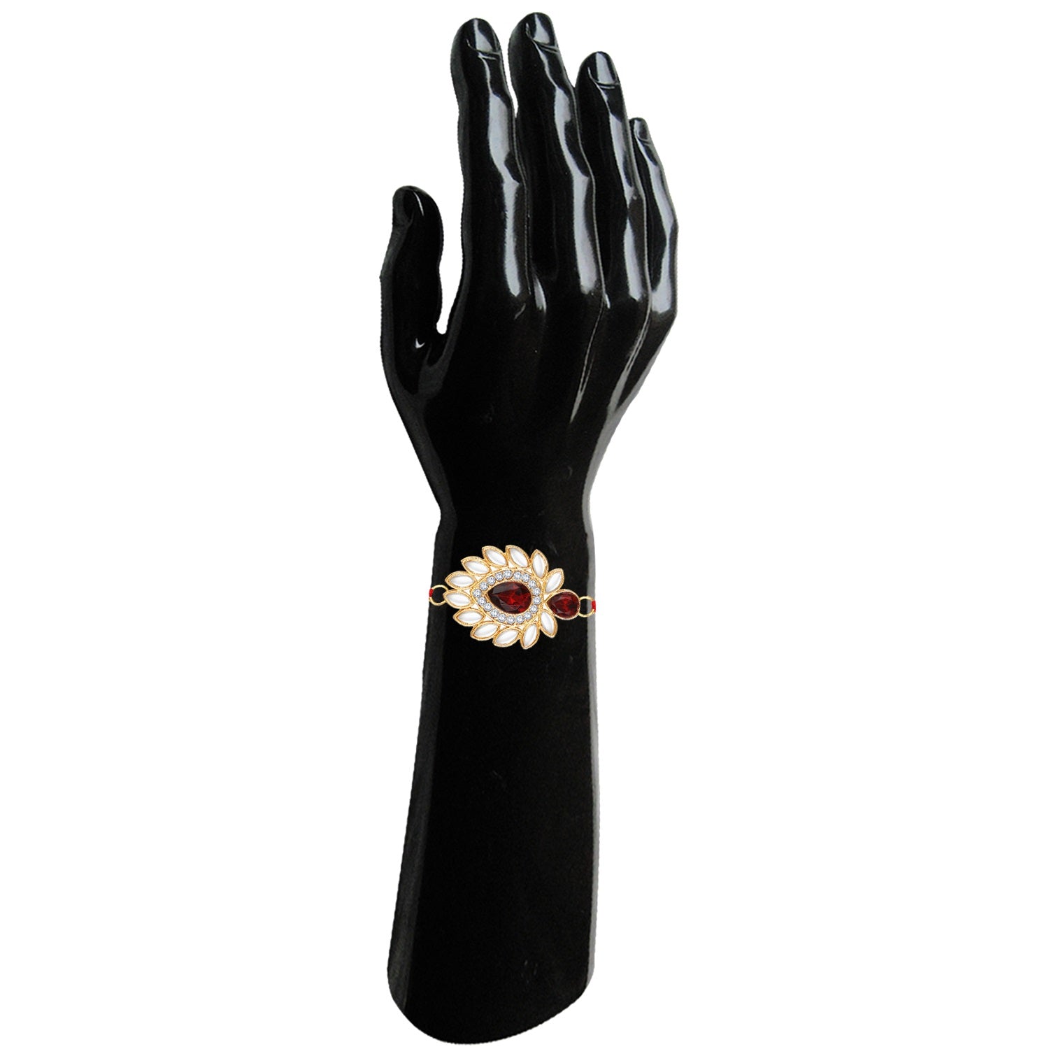 Leaf Shape Red and White Rakhi