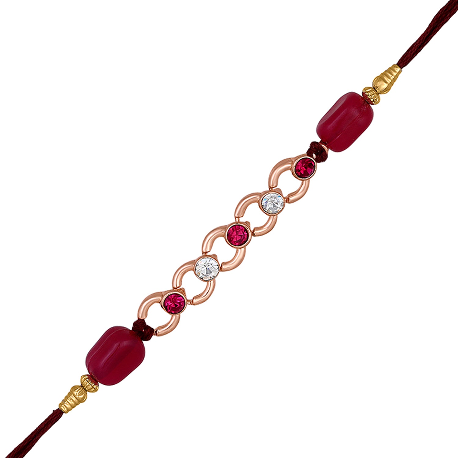 Pink and White Circular Link Rakhi