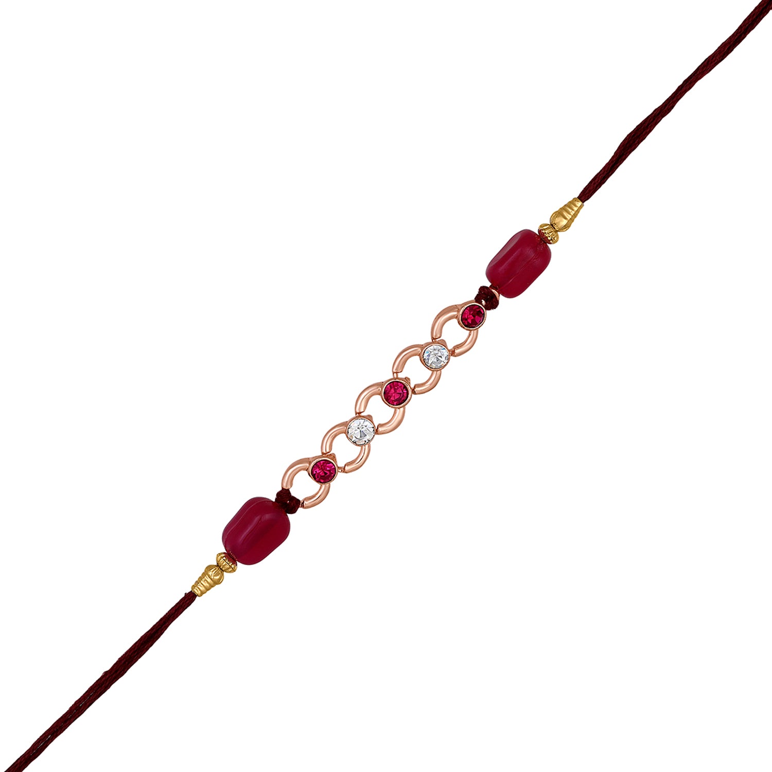 Pink and White Circular Link Rakhi