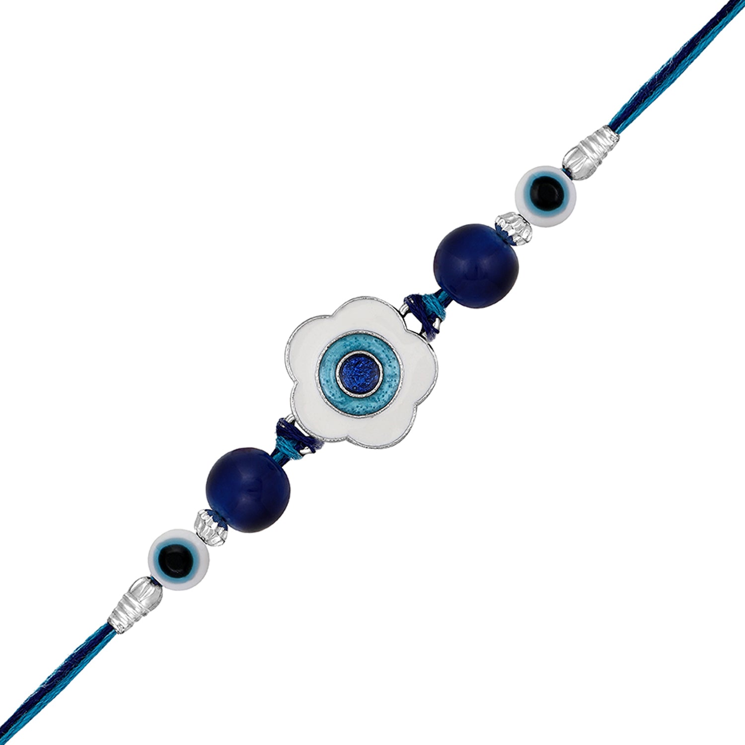 Blue and White Meenakari Work Floral Evil Eye