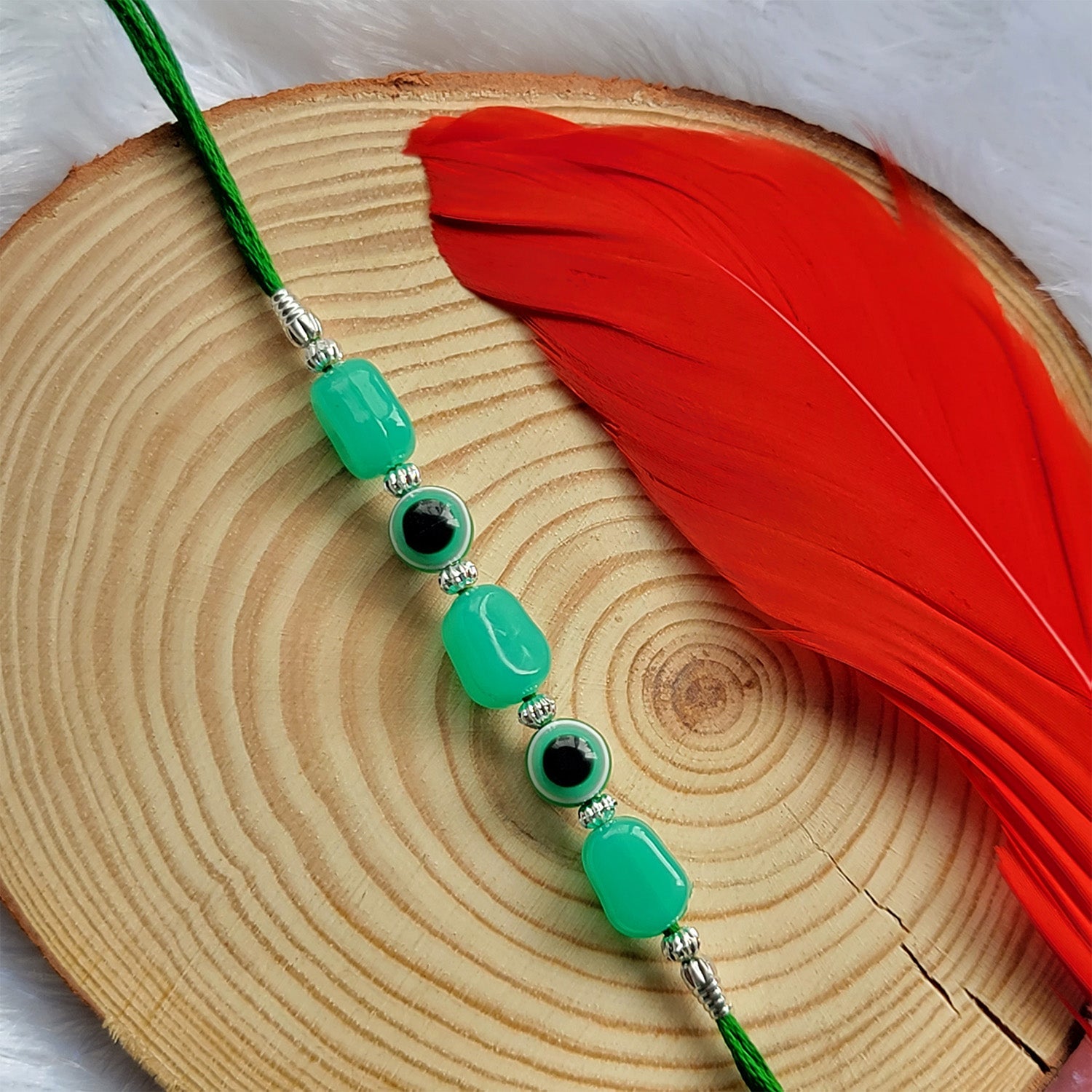 Green Evil Eye Rakhi