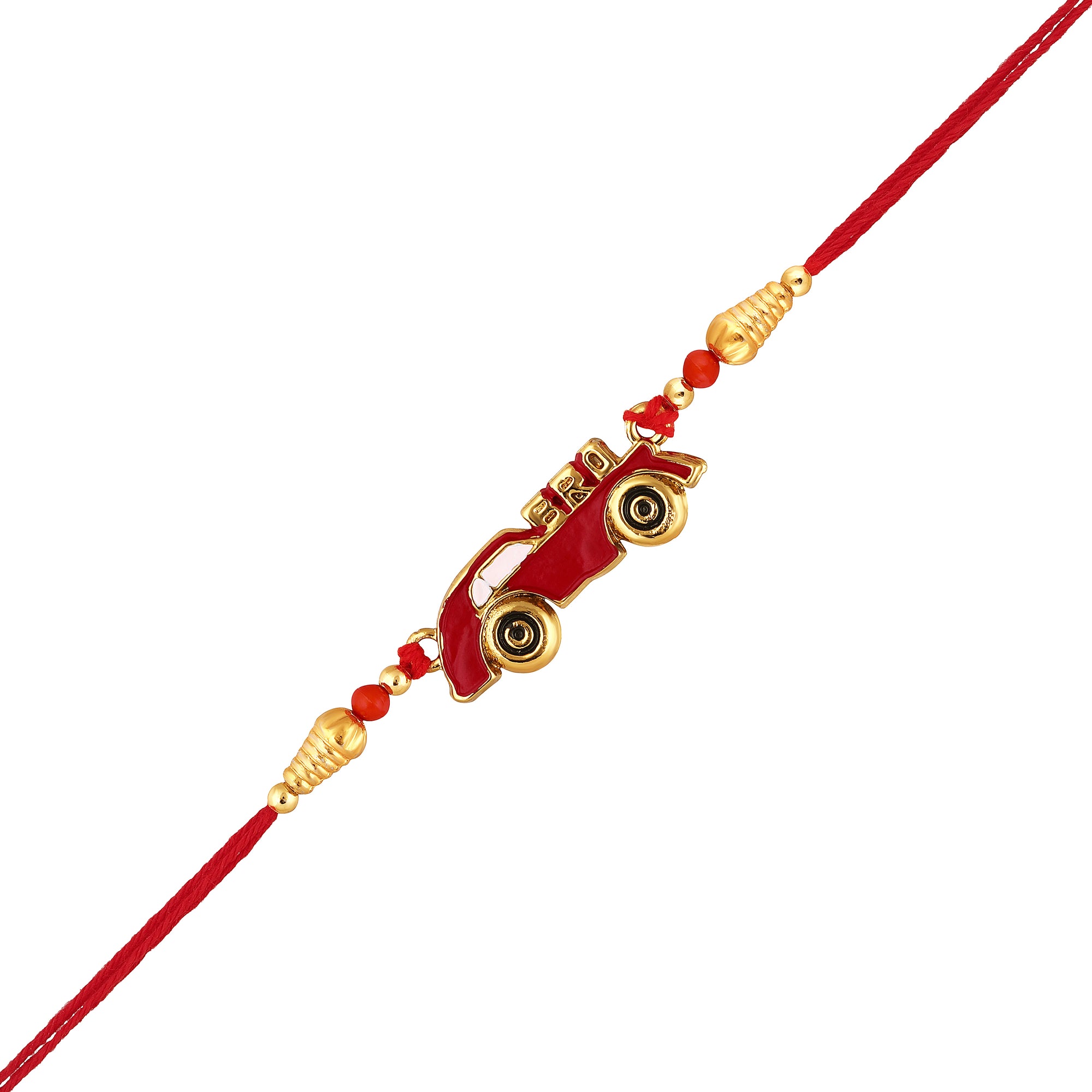 Red Meenakari Work Super Car Rakhi