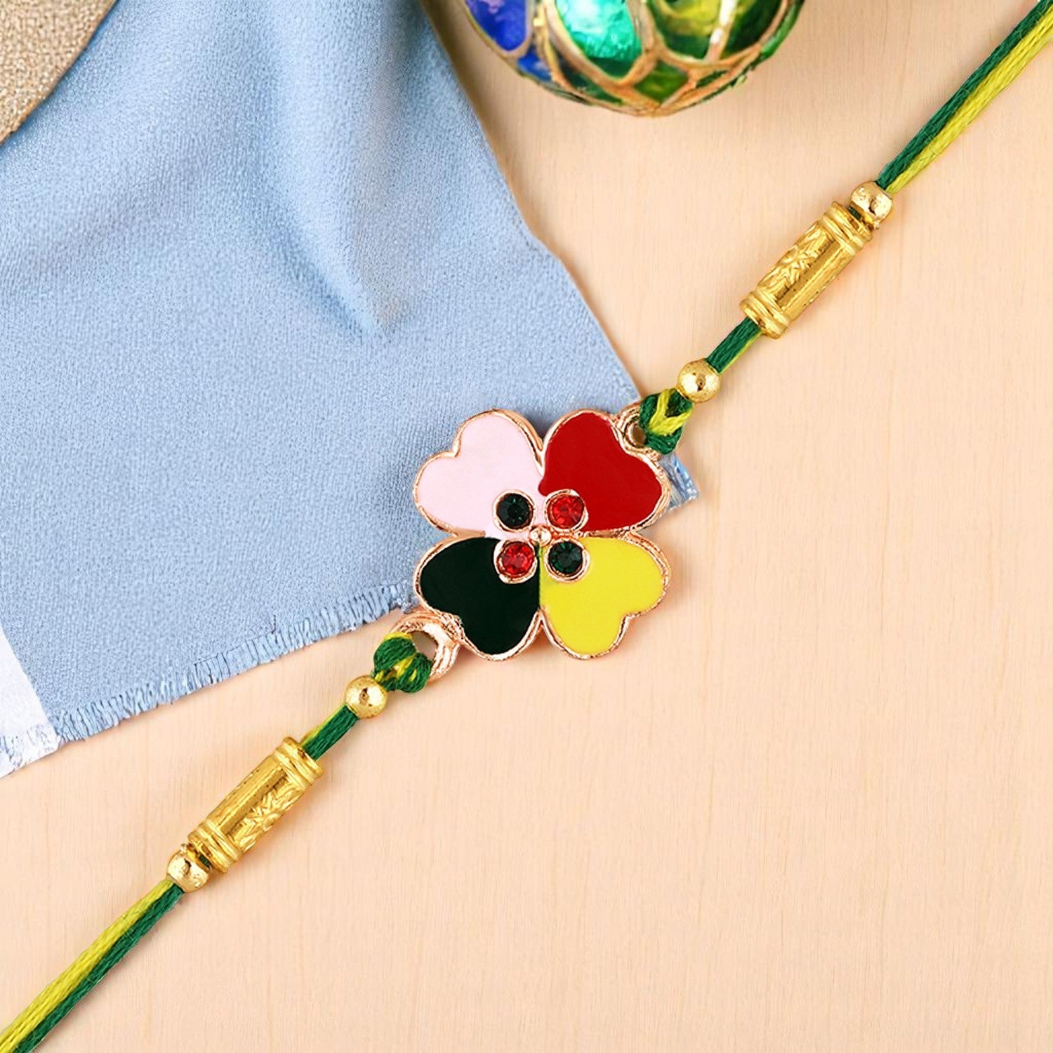 Floral Multicolor Meenakari Work Rakhi