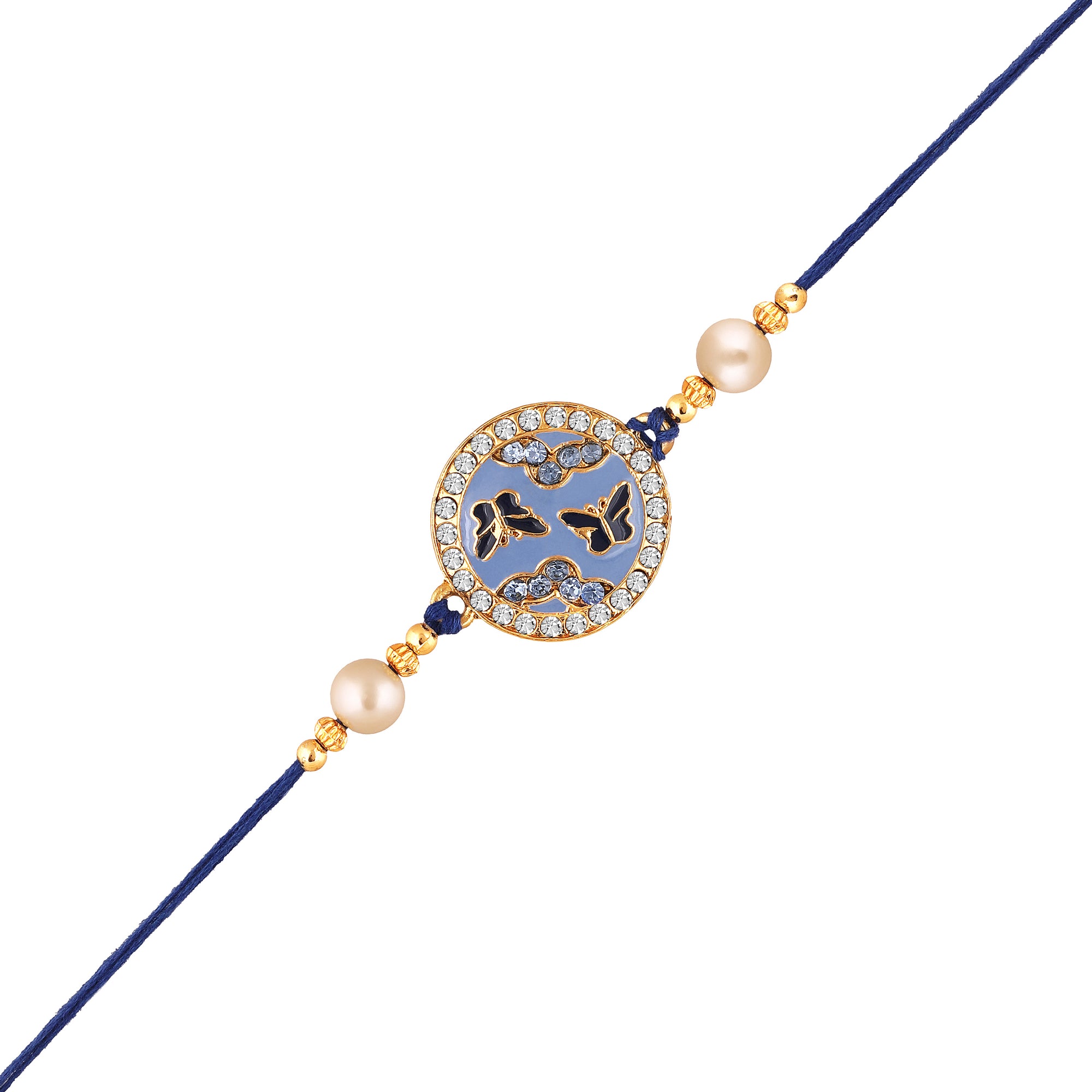 Meennakari Work Enamel Round and Butterfly-Shaped Rakhi