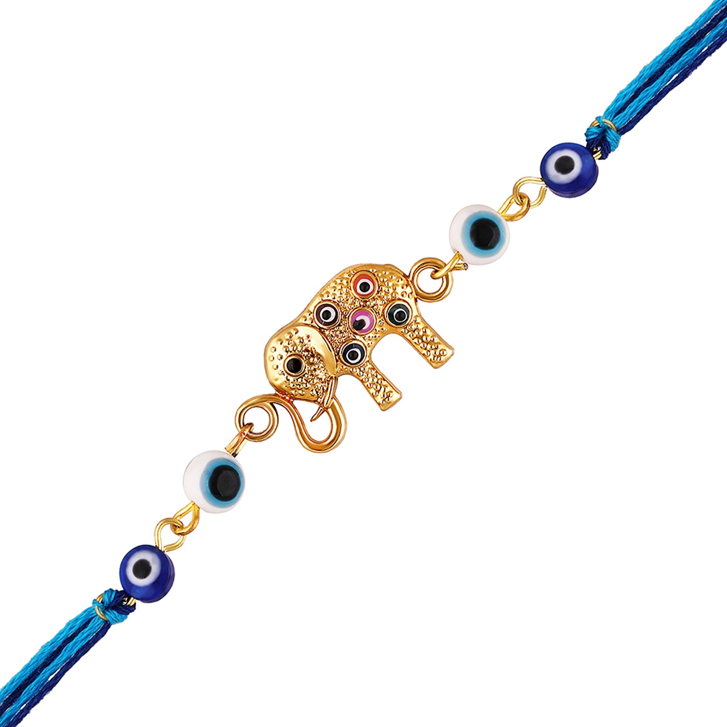 Evil Eye and Baby Elephant-Shaped Rakhi