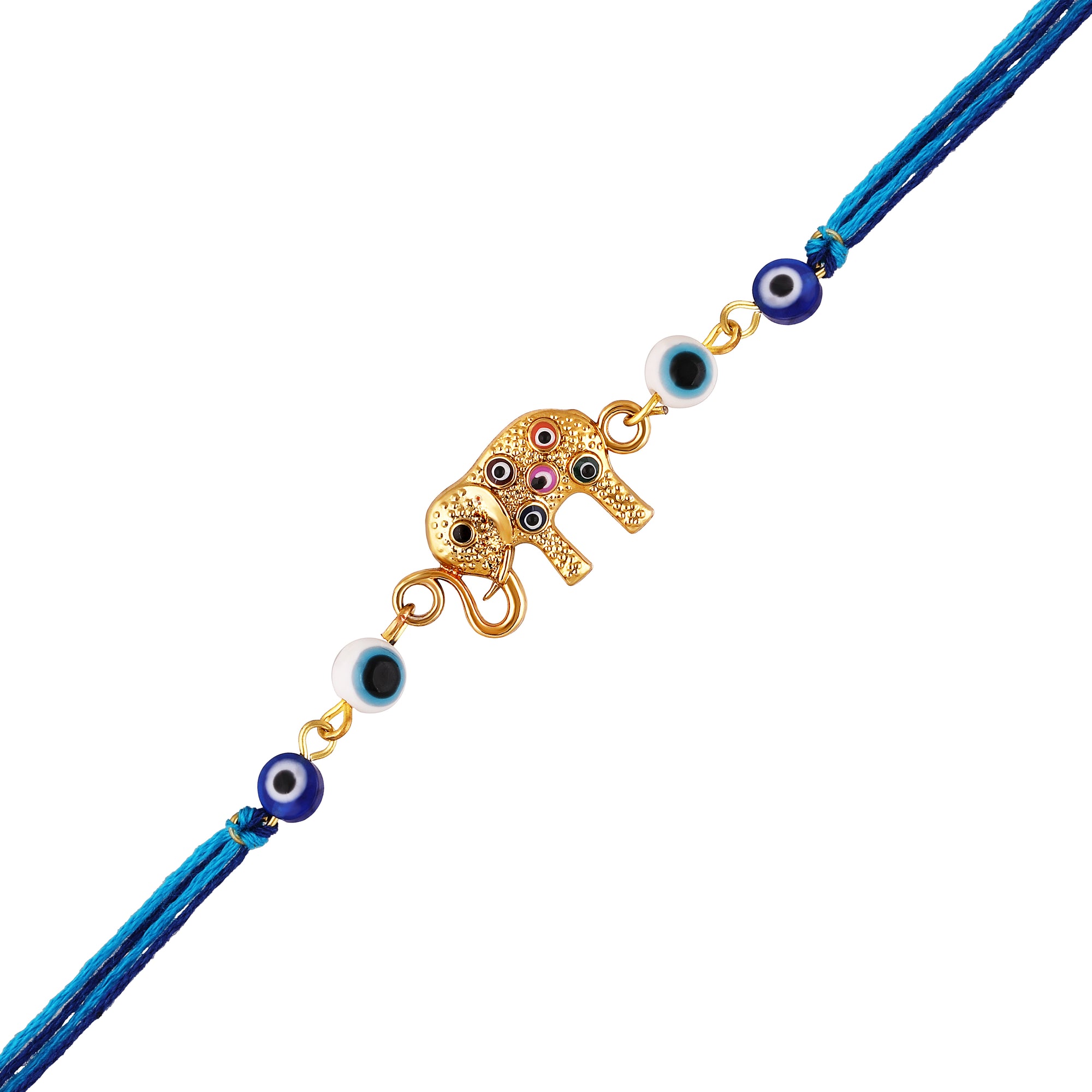 Evil Eye and Baby Elephant-Shaped Rakhi