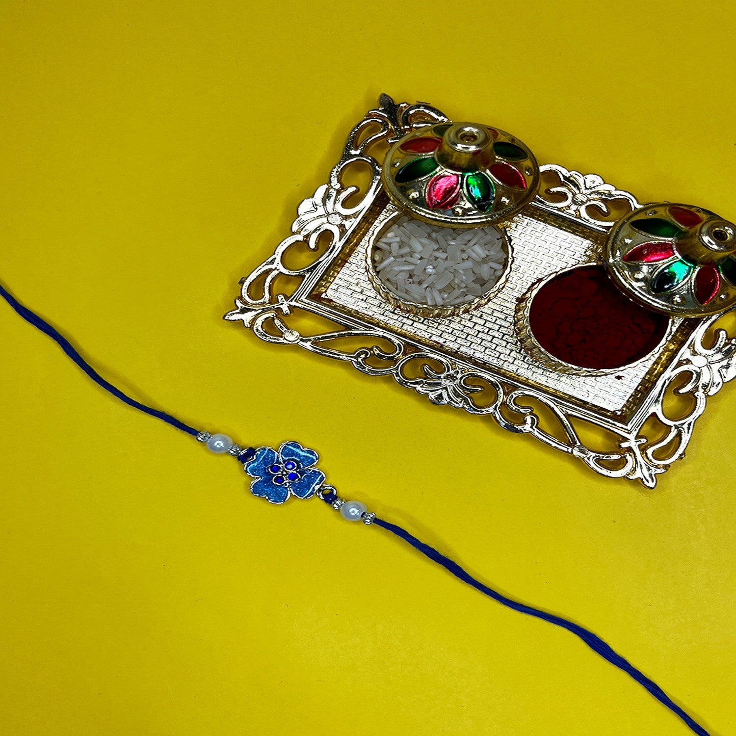 Floral Multicolor Meenakari Work Rakhi