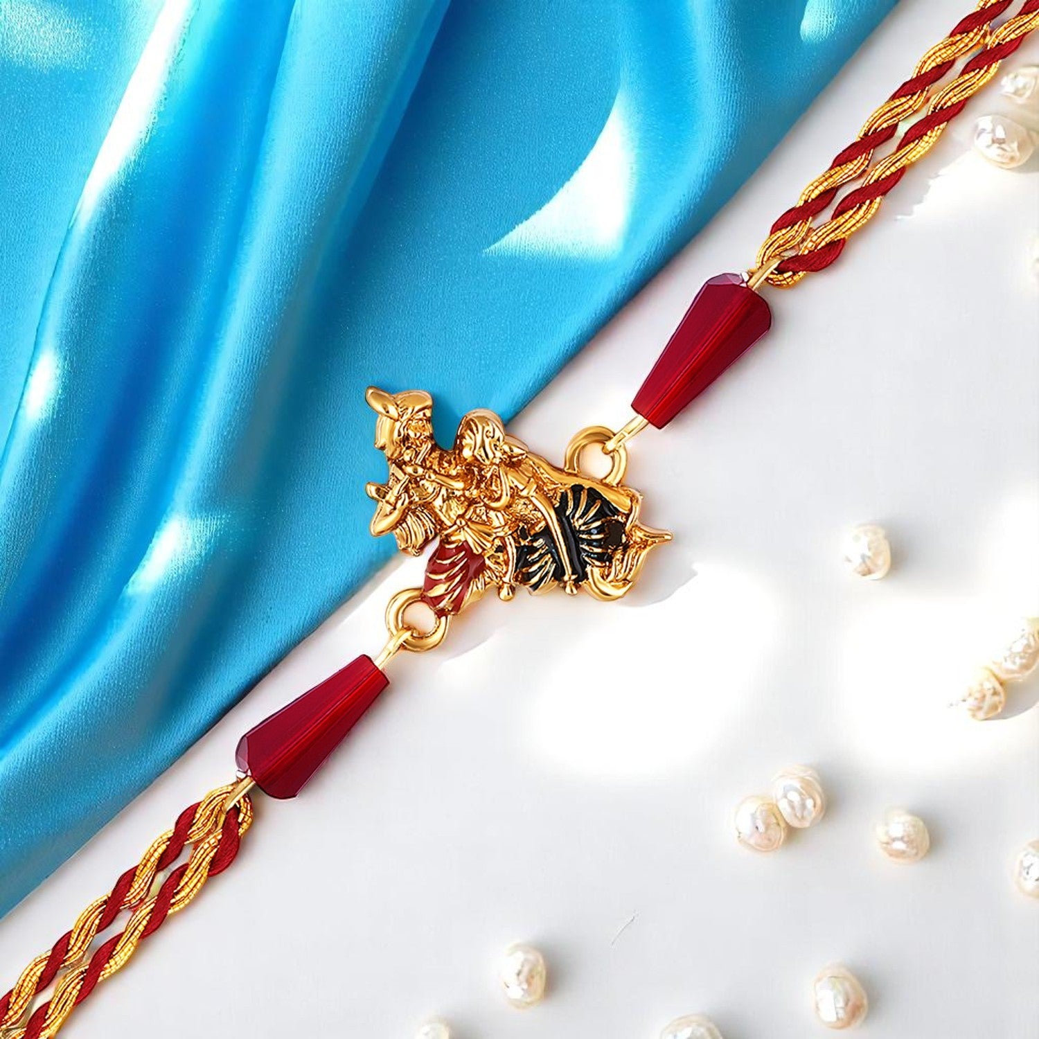 Radha Krishna Playing Flute Religious Rakhi