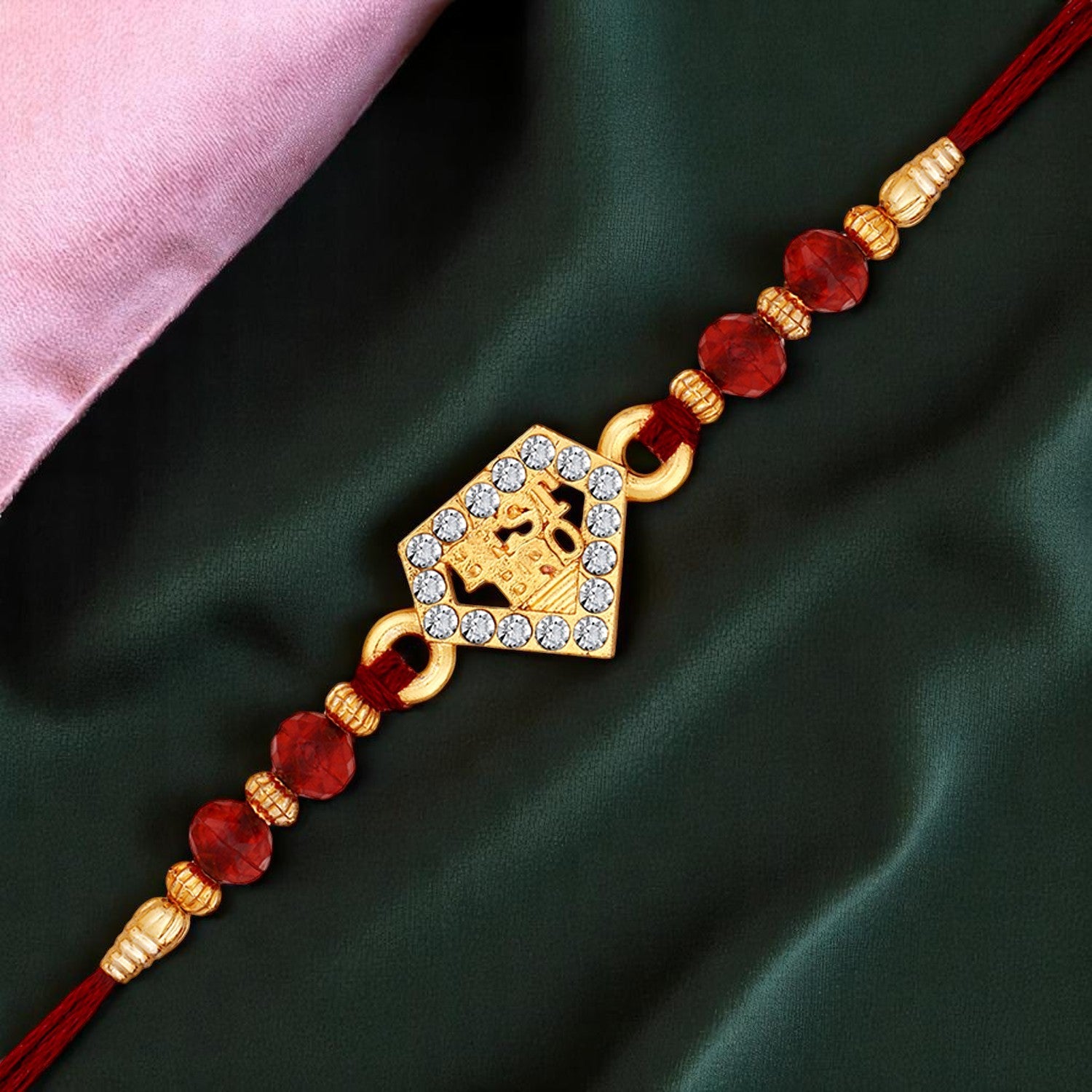 Daimont Shaped Best Bro Engraved Studed Rakhi