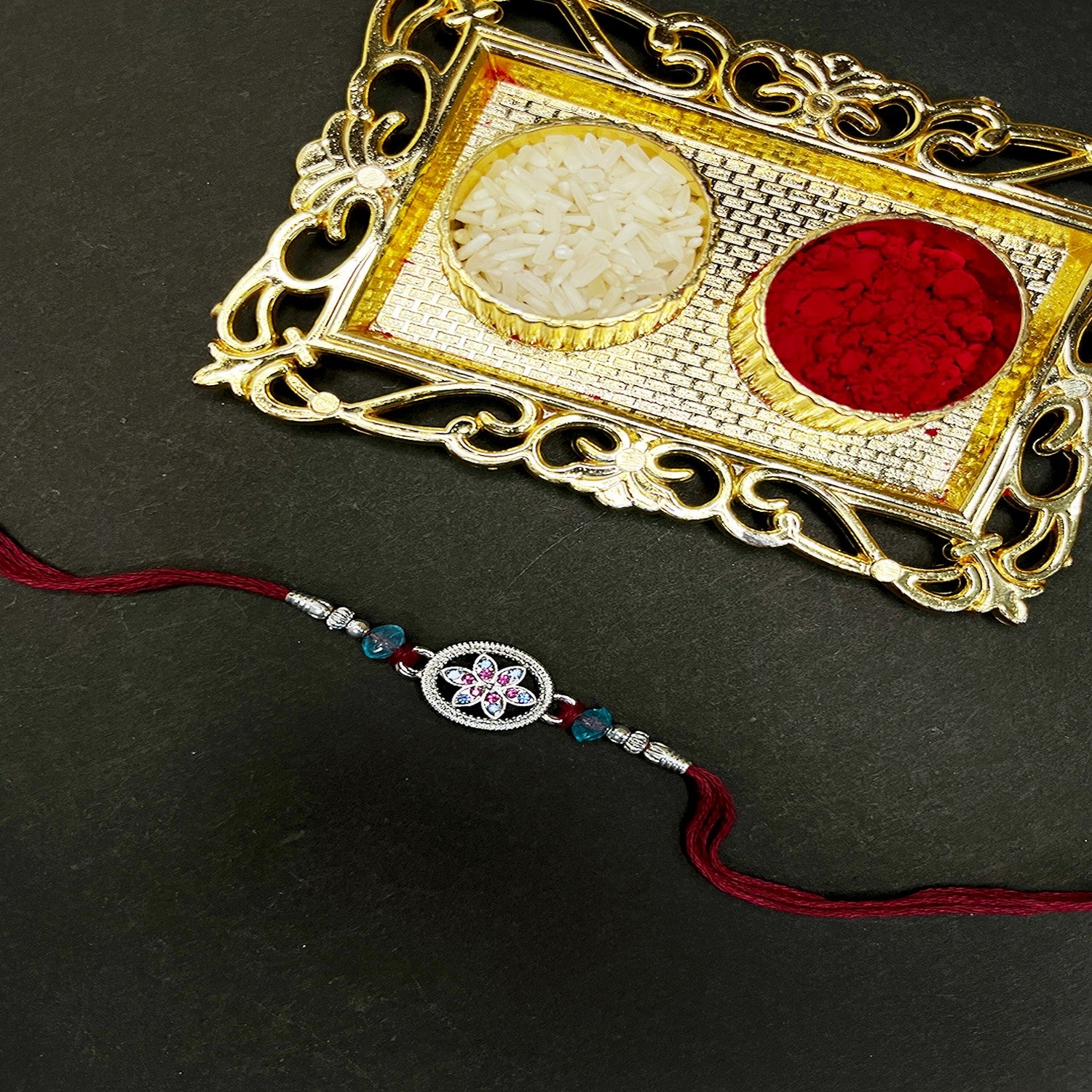 Floral Stued Rakhi
