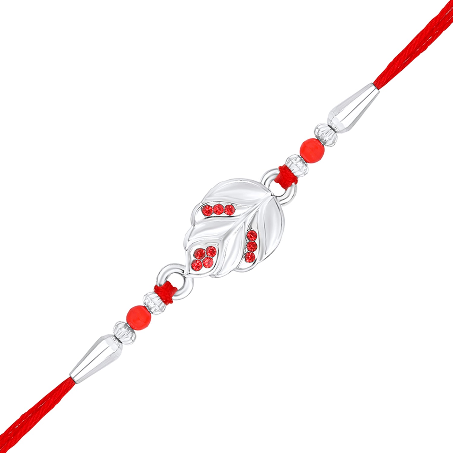 Feather-Shaped Studded Rakhi