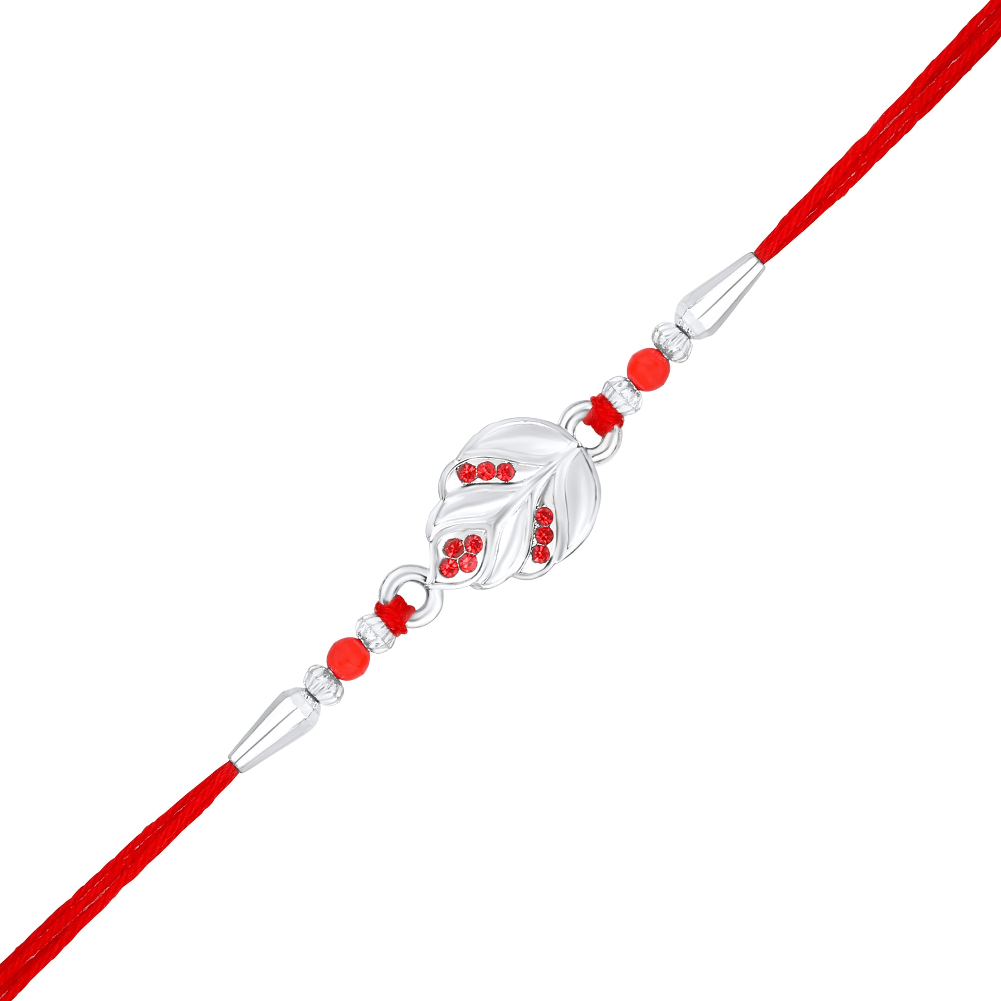 Feather-Shaped Studded Rakhi