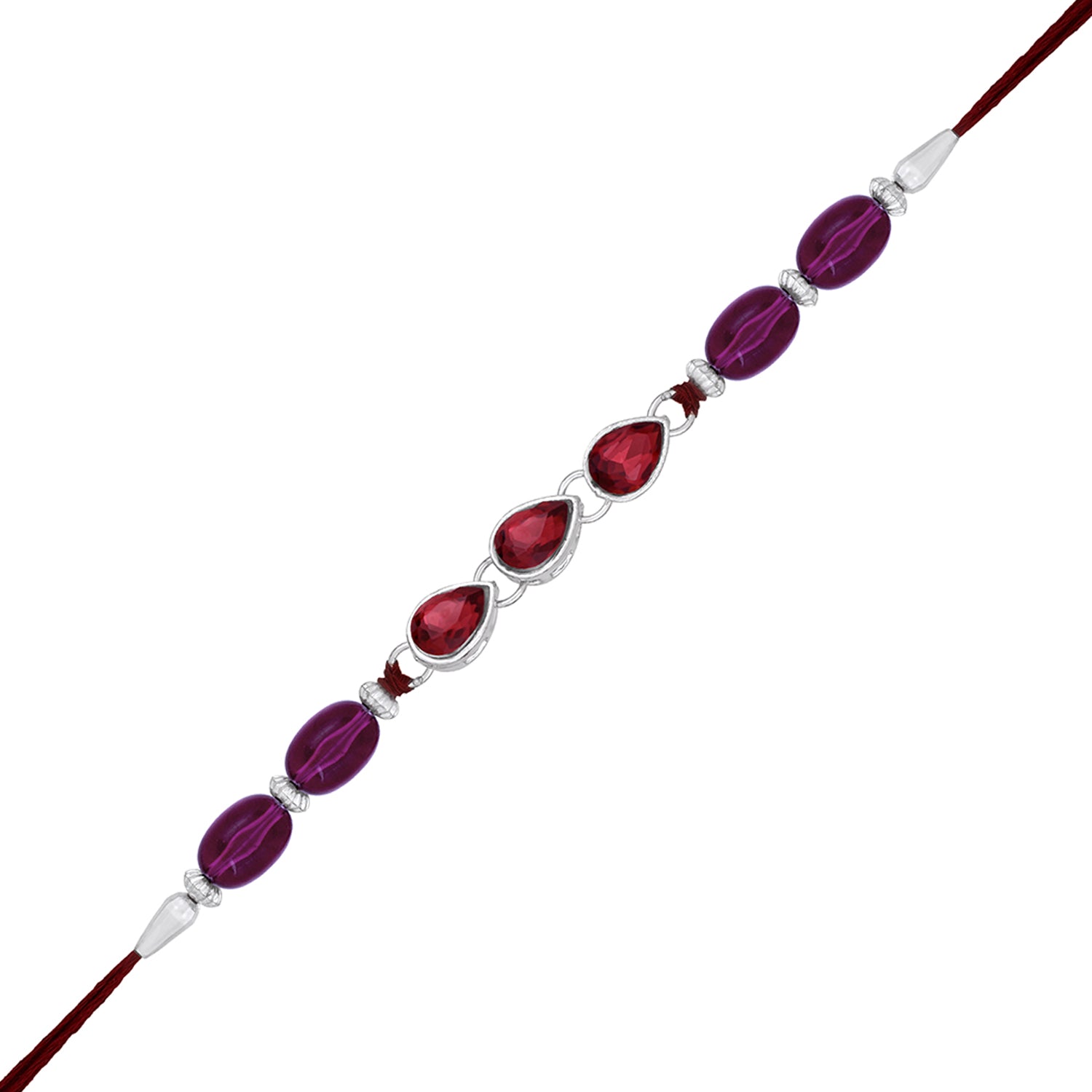 Maroon Water Drop Shape Bhaiya Rakhi