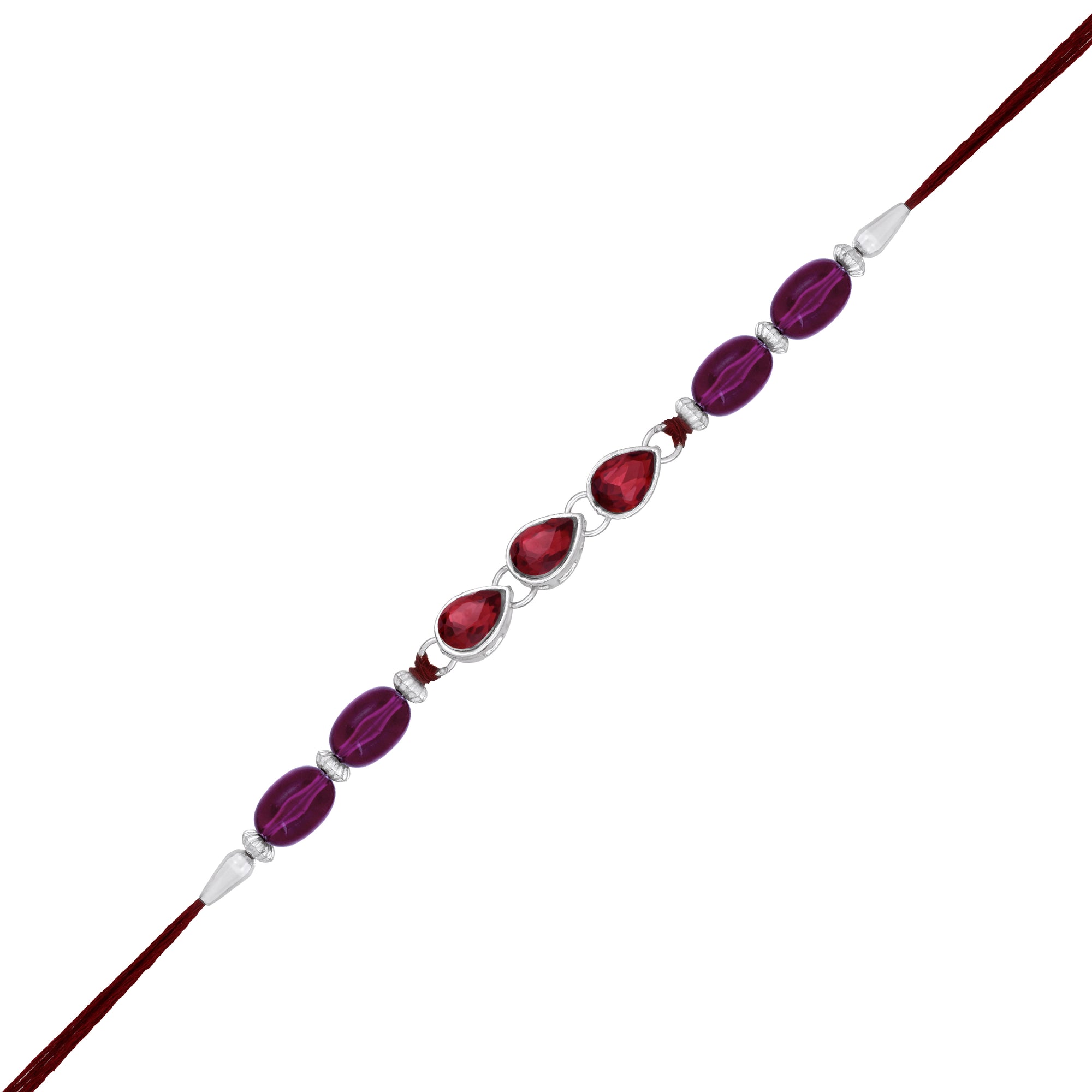 Maroon Water Drop Shape Bhaiya Rakhi
