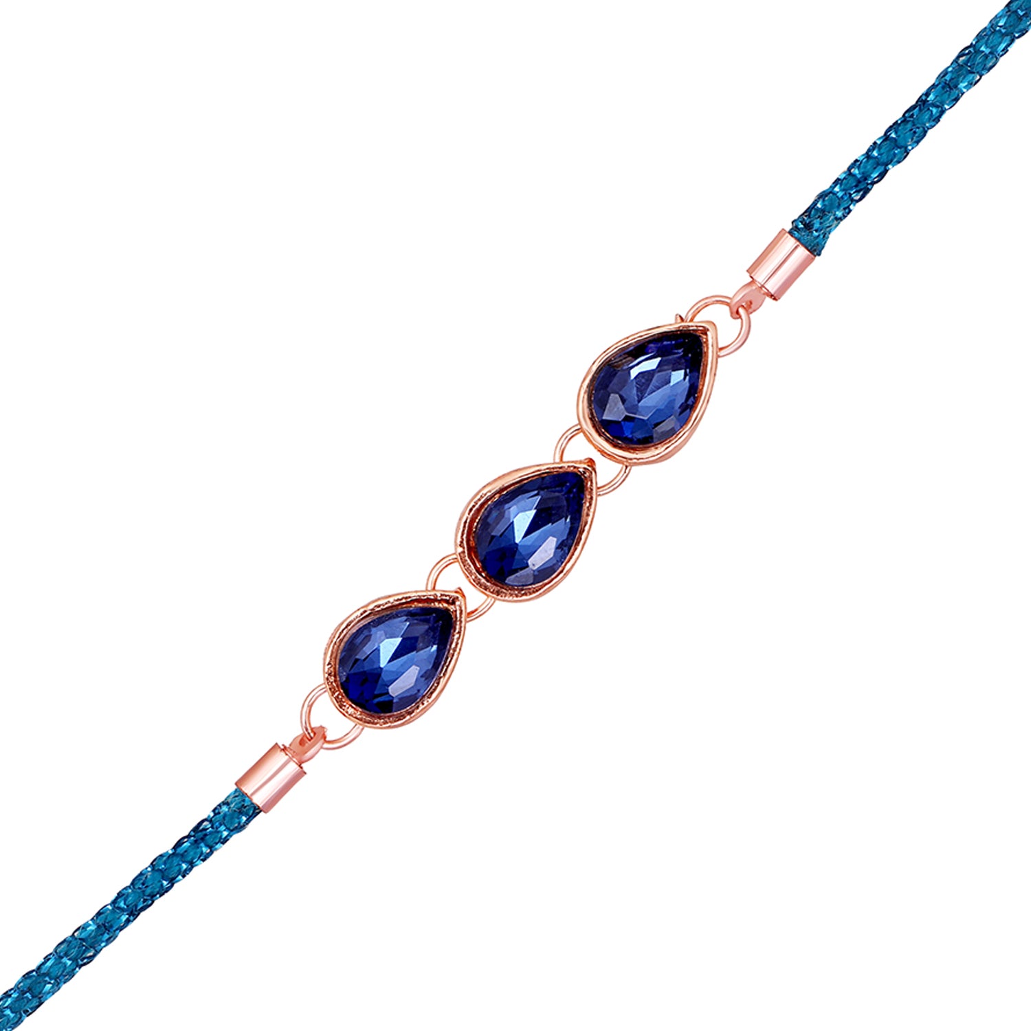 Saphire Blue Water Drop Shape Bracelet Rakhi