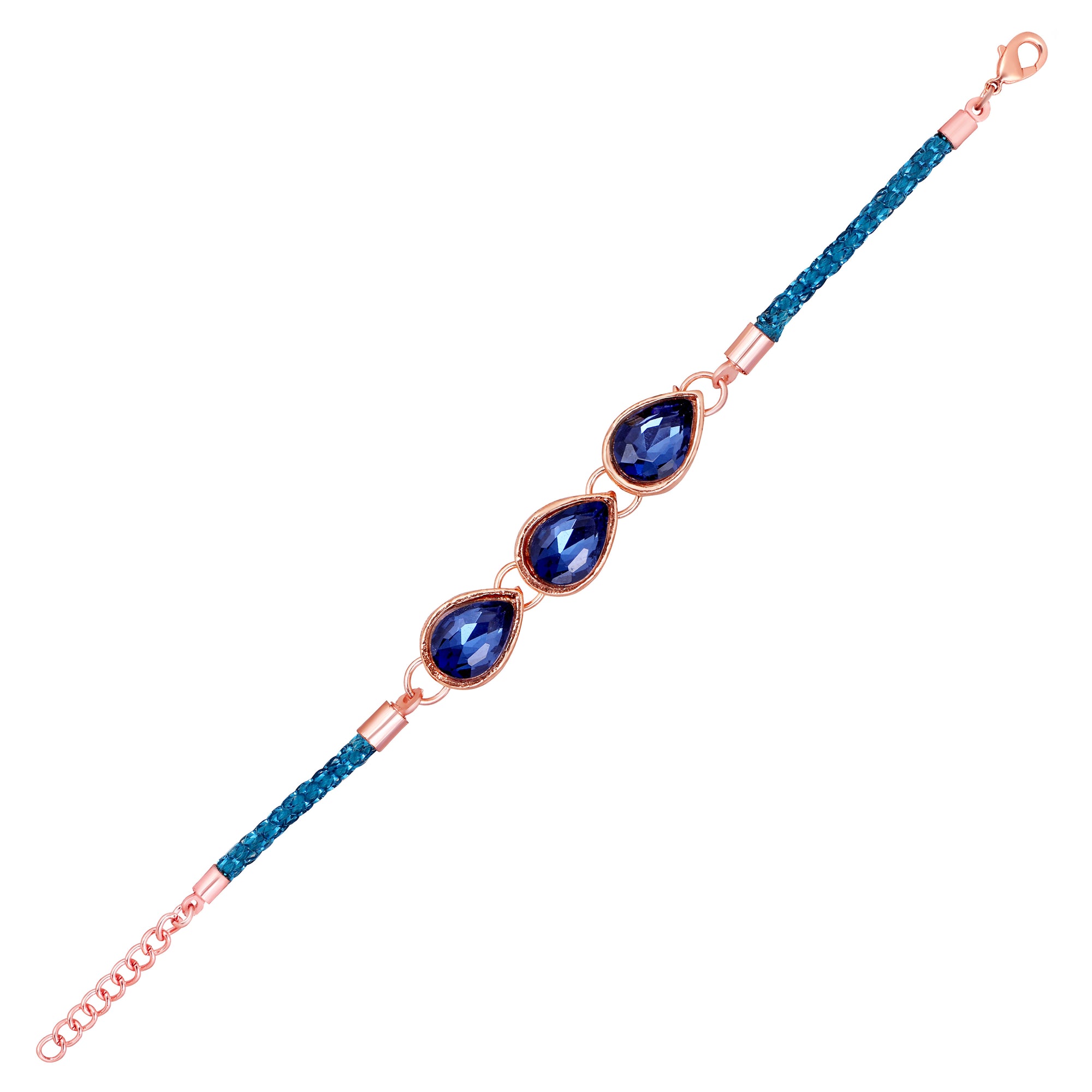 Saphire Blue Water Drop Shape Bracelet Rakhi