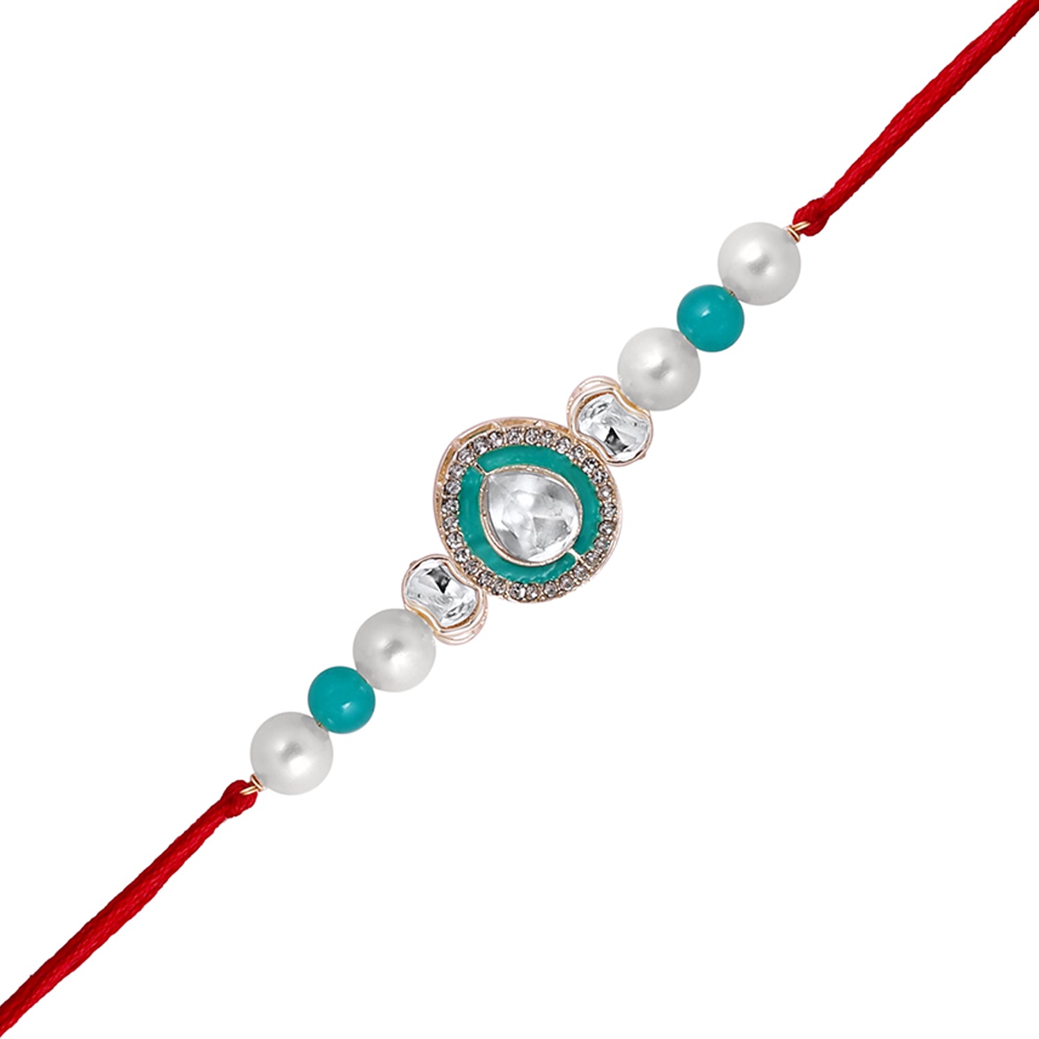 Classic Kundan Studded Ethnic Thread Rakhi