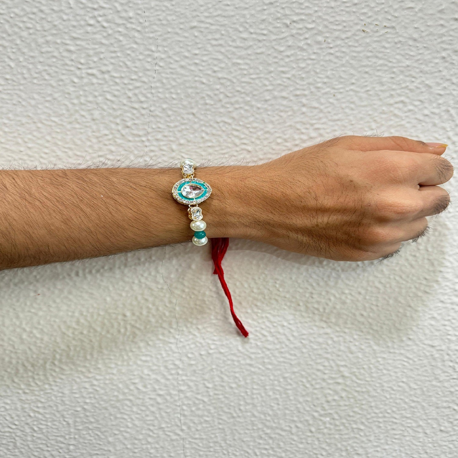 Classic Kundan Studded Ethnic Thread Rakhi