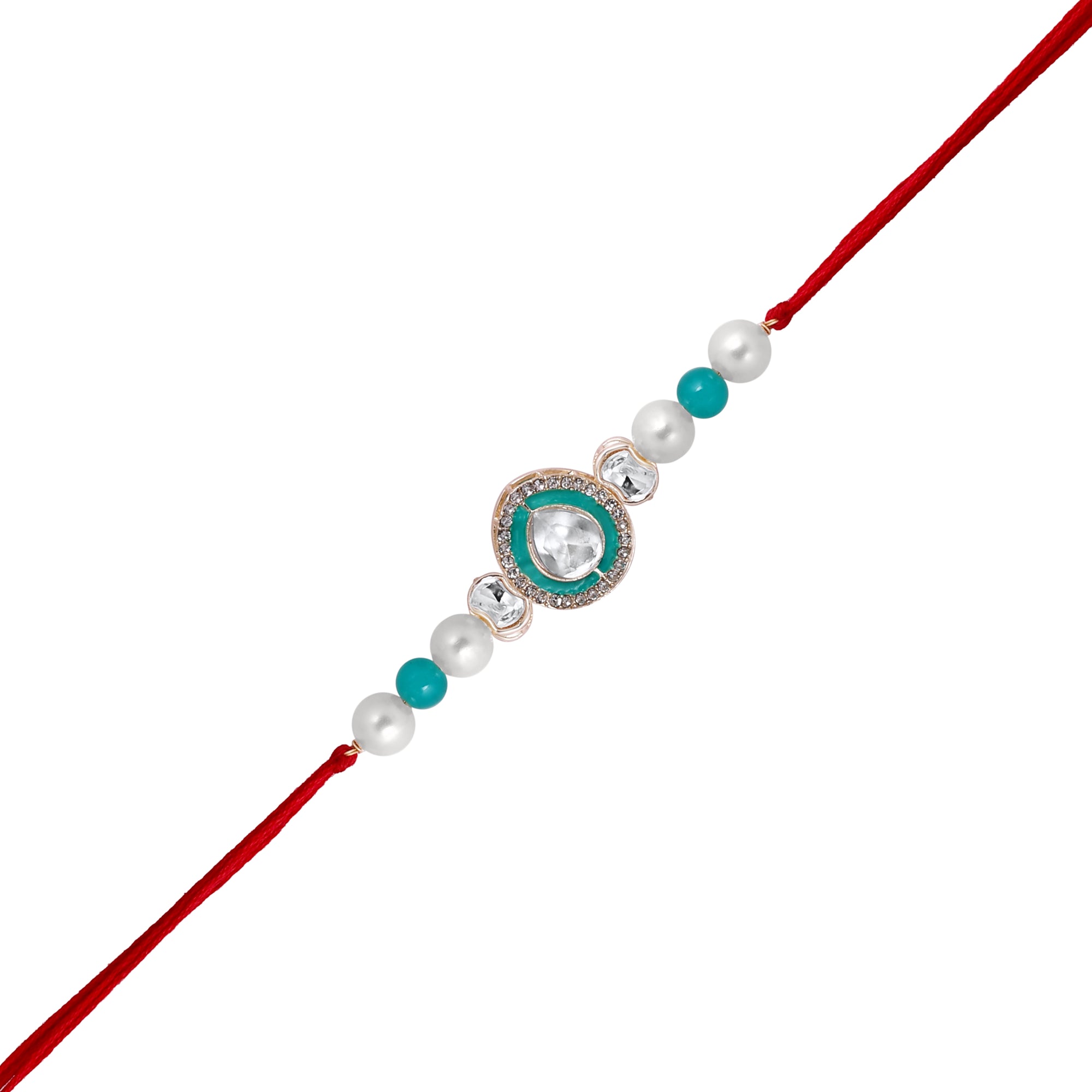 Classic Kundan Studded Ethnic Thread Rakhi