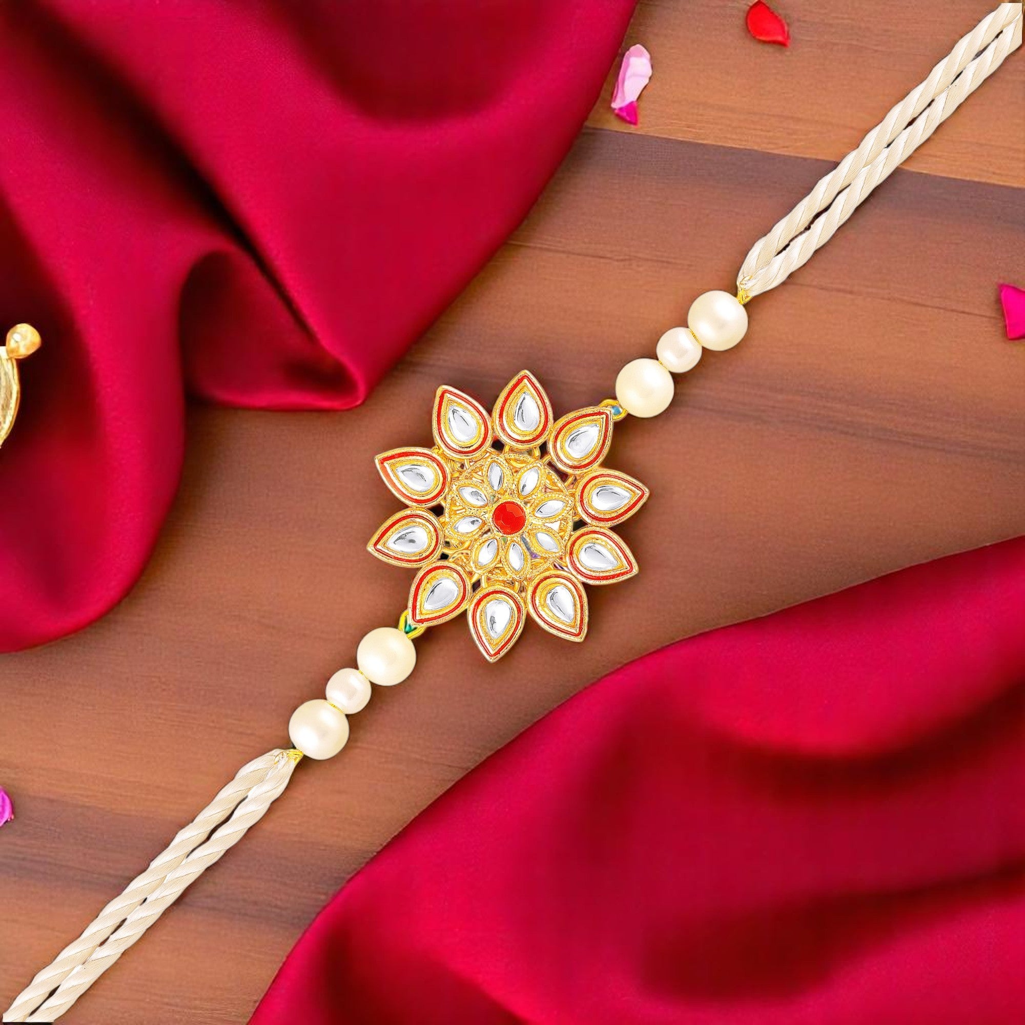 Traditional Kundan Rakhi for Brother